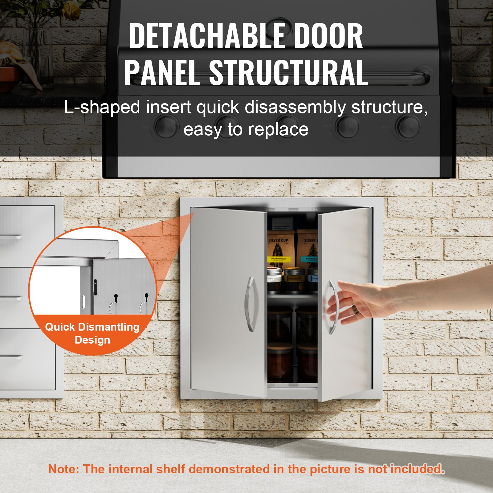 VEVOR 24x24 Inch Stainless Steel Double BBQ Access Door