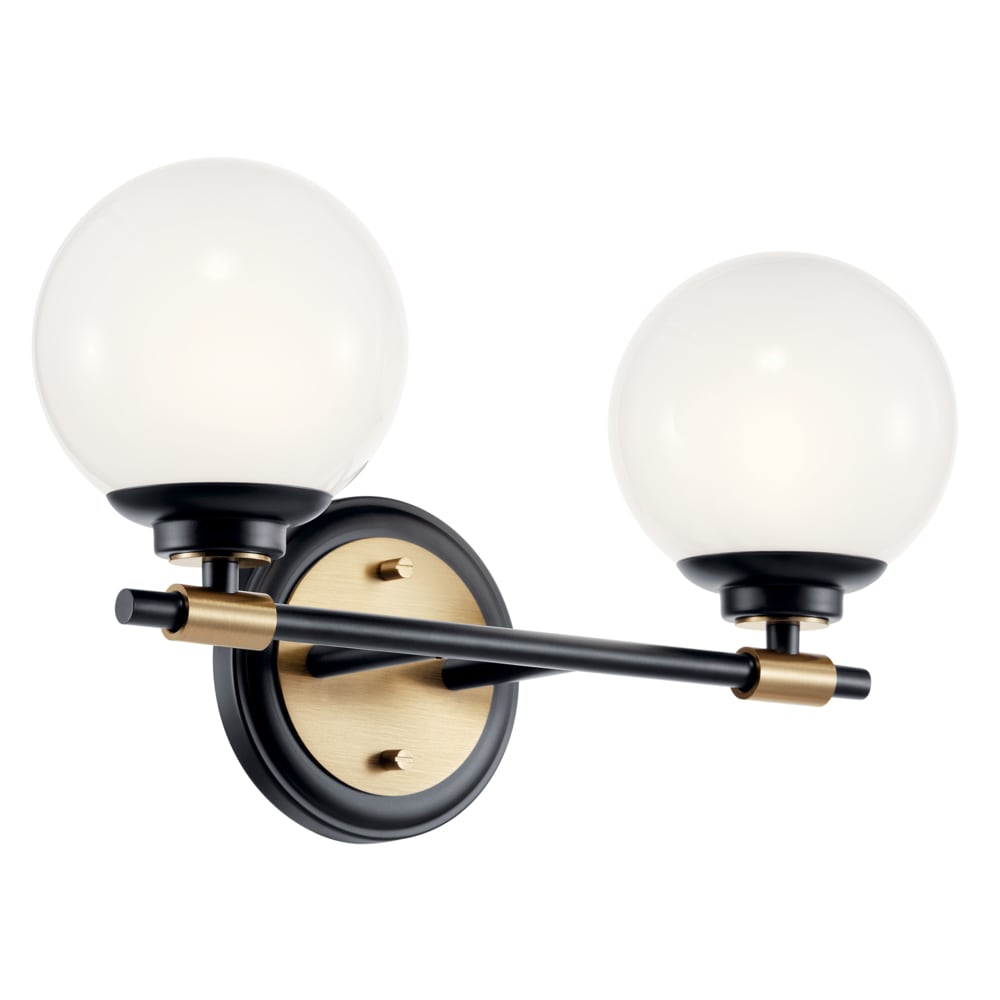 Kichler 55171BKCPZ Benno 14.75-in 2 -Light Black Industrial Vanity light