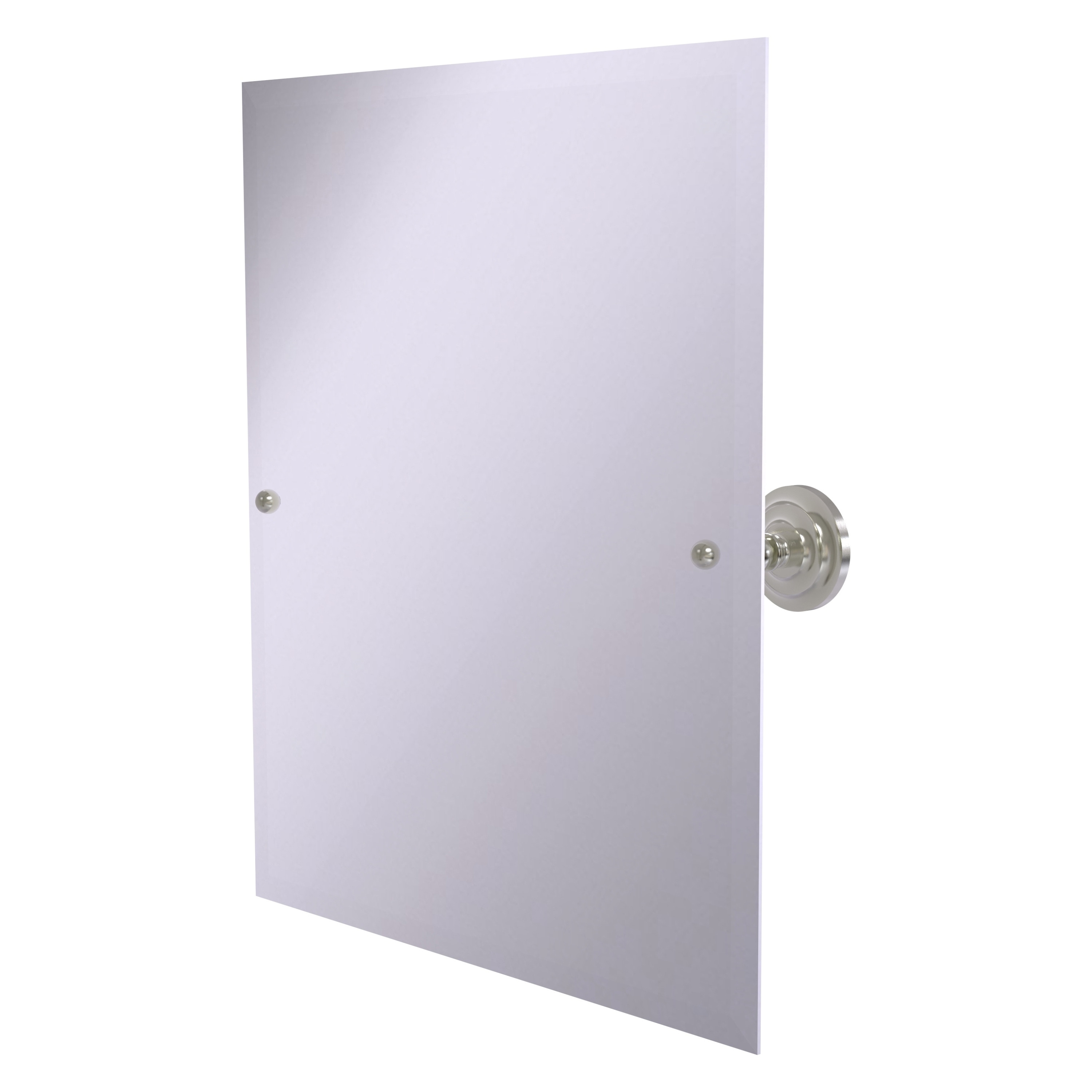 Allied Brass PQN-92-SN Prestige Que New 21-Inches x 26-Inches Beveled Frameless Rectangle Tilting Bathroom Vanity Mirror ( Satin Nickel )