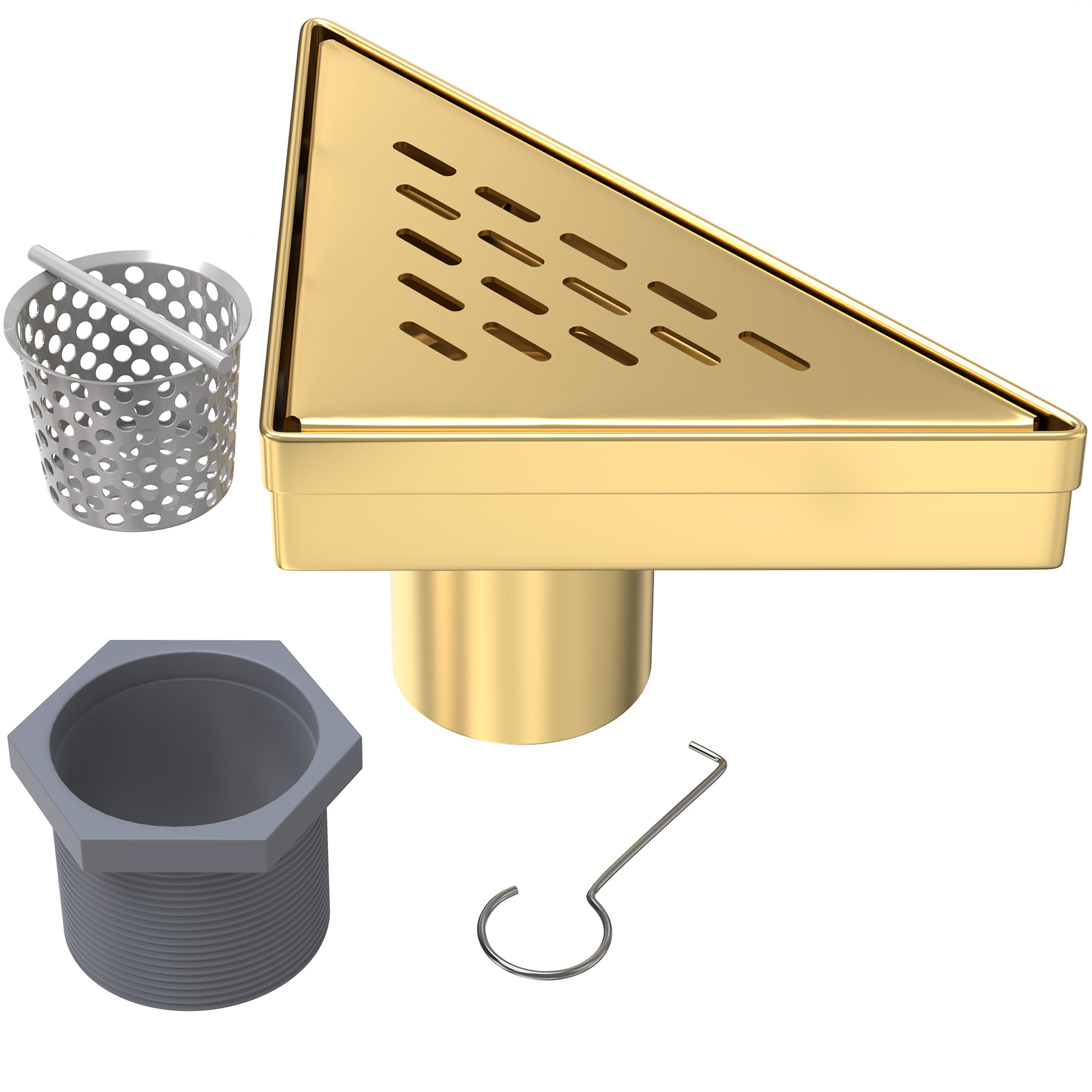 HYDROWARE HYD-0027 8.2-in x 5.75-in Gold Stainless Steel Shower Drain
