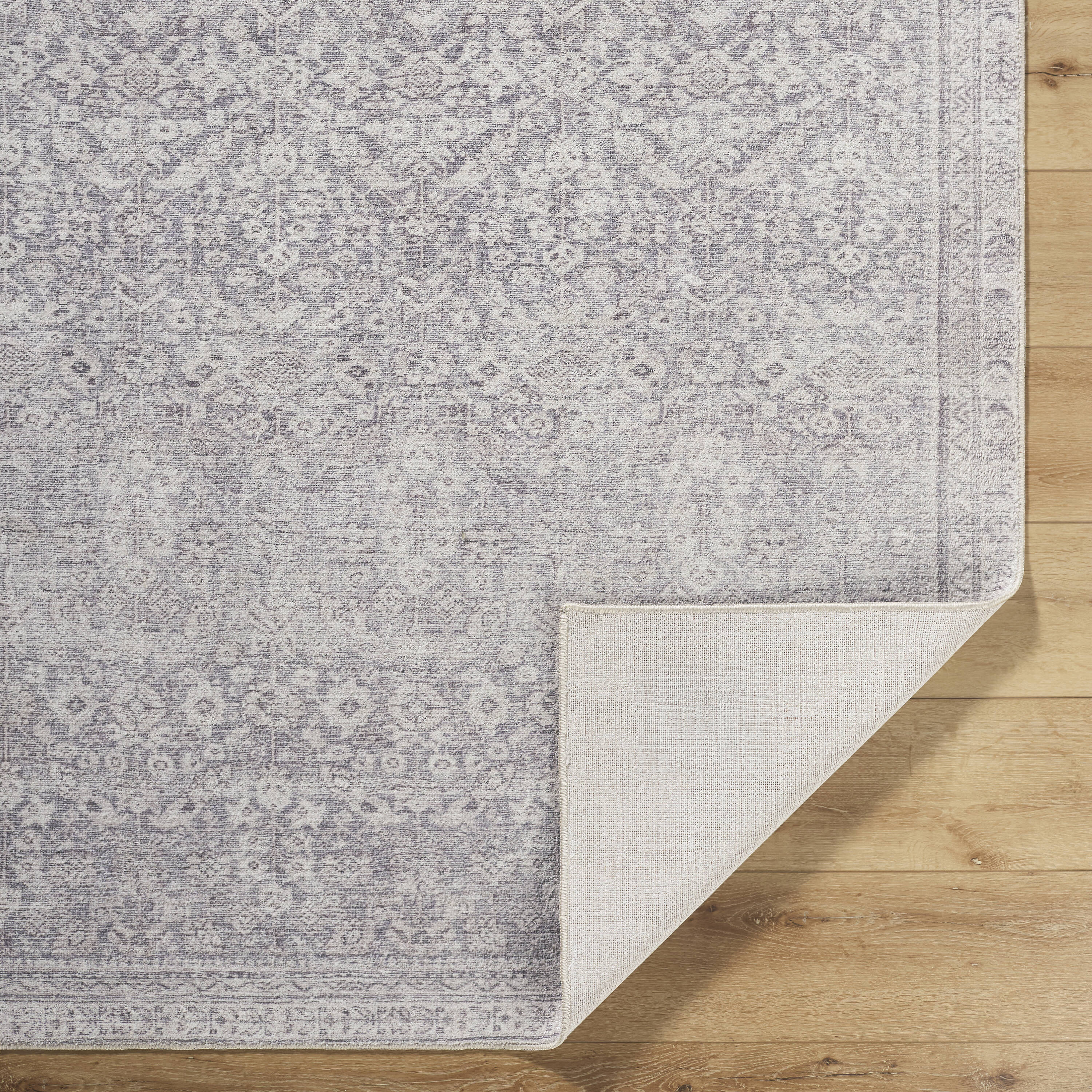 Galey Alix Gray Polyester Rectangular Vintage Area Rug