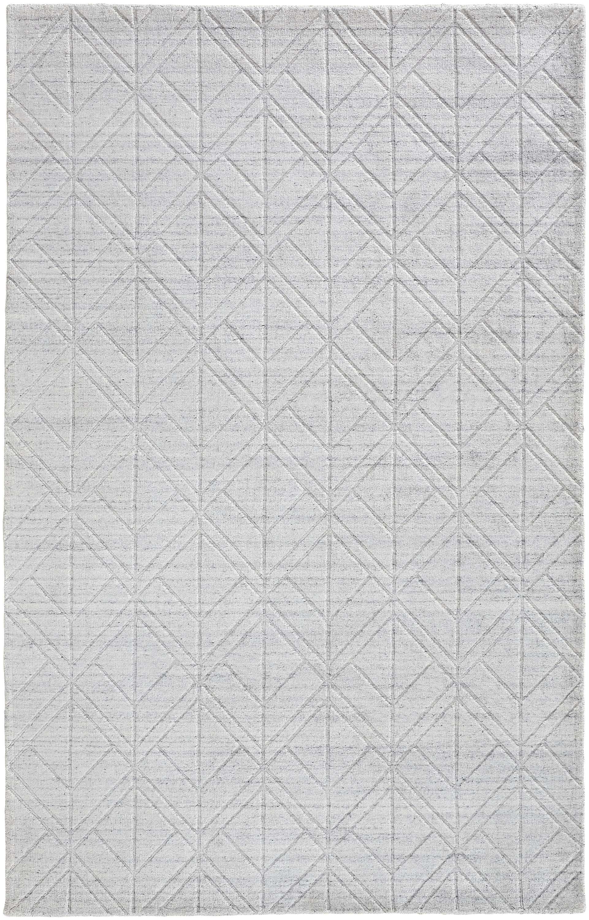 Room Envy REDR8847WHTSLVP00 2 x 3 (ft) Loomed Rayon White/Silver Rectangular Indoor Solid Area rug