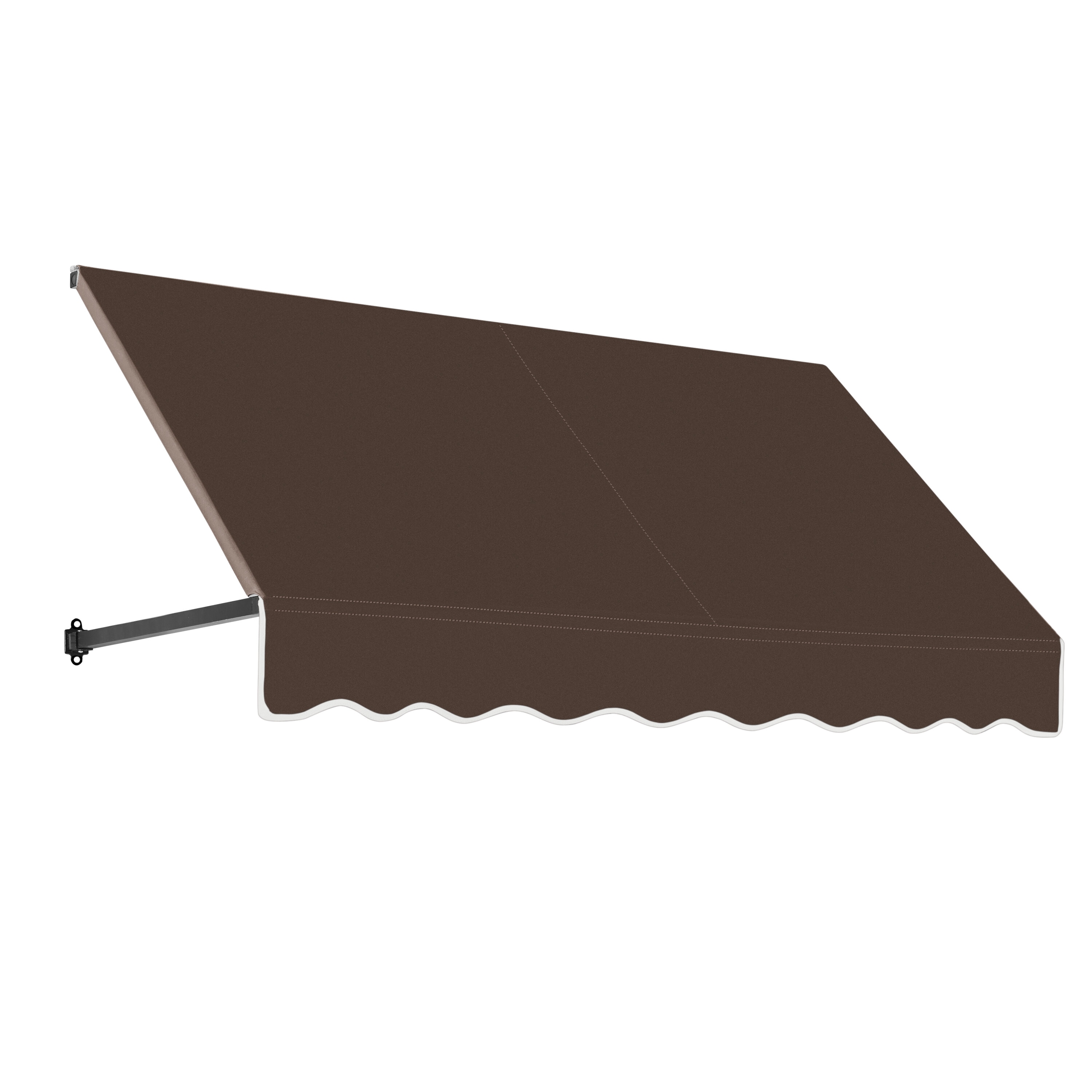 Awntech ER23-L-8BRN Dallas Retro 100.5-in Wide x 36-in Projection x 24-in Height Fabric Brown Solid Fixed Window/Door Awning