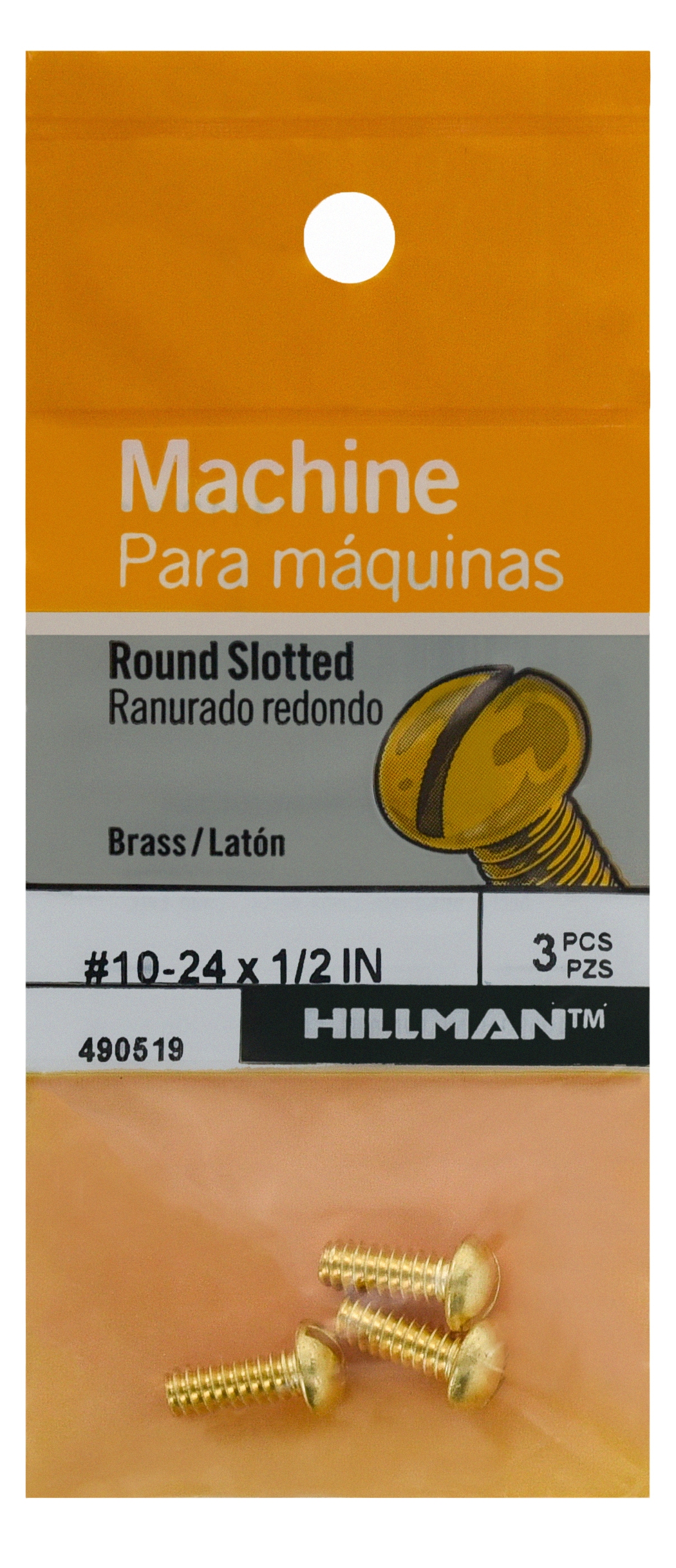 Hillman 490519 #10 - 24 x 1/2-in Slotted -Drive Machine screws ( 3 -Count )