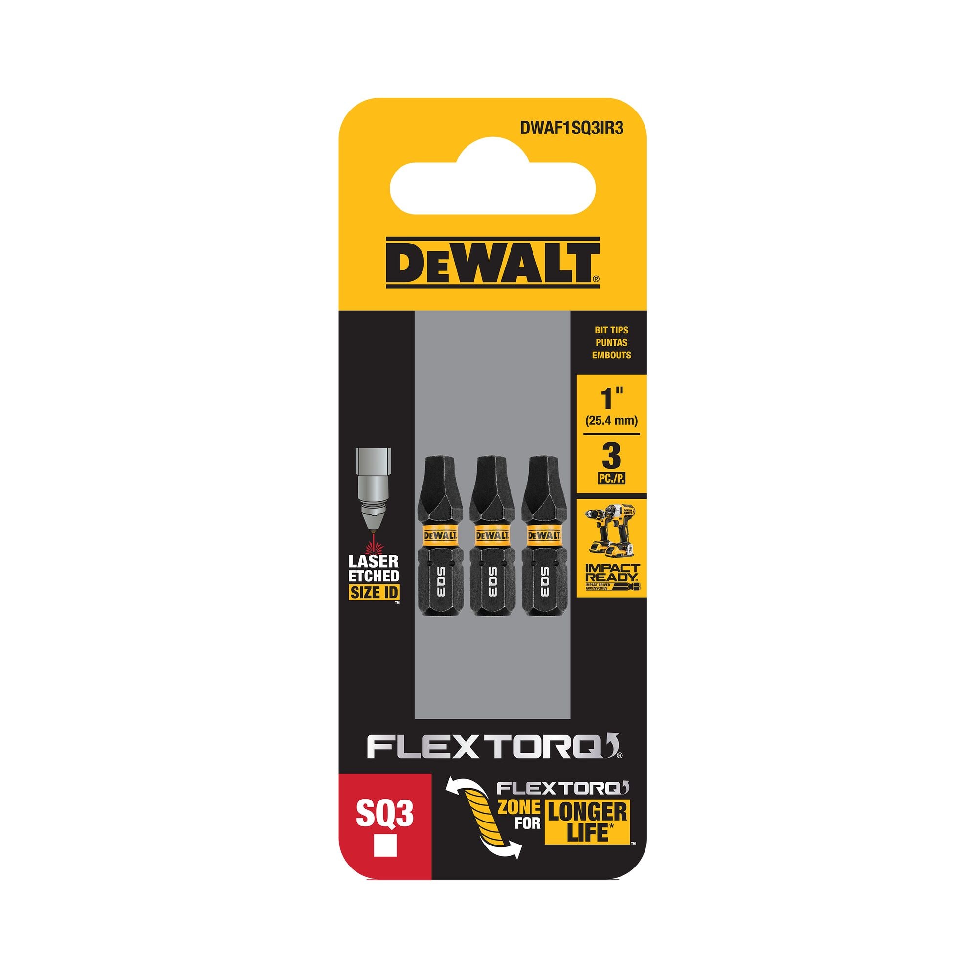 DEWALT DWAF1SQ3IR3 Impact-Screwdriving-Bits - View #5
