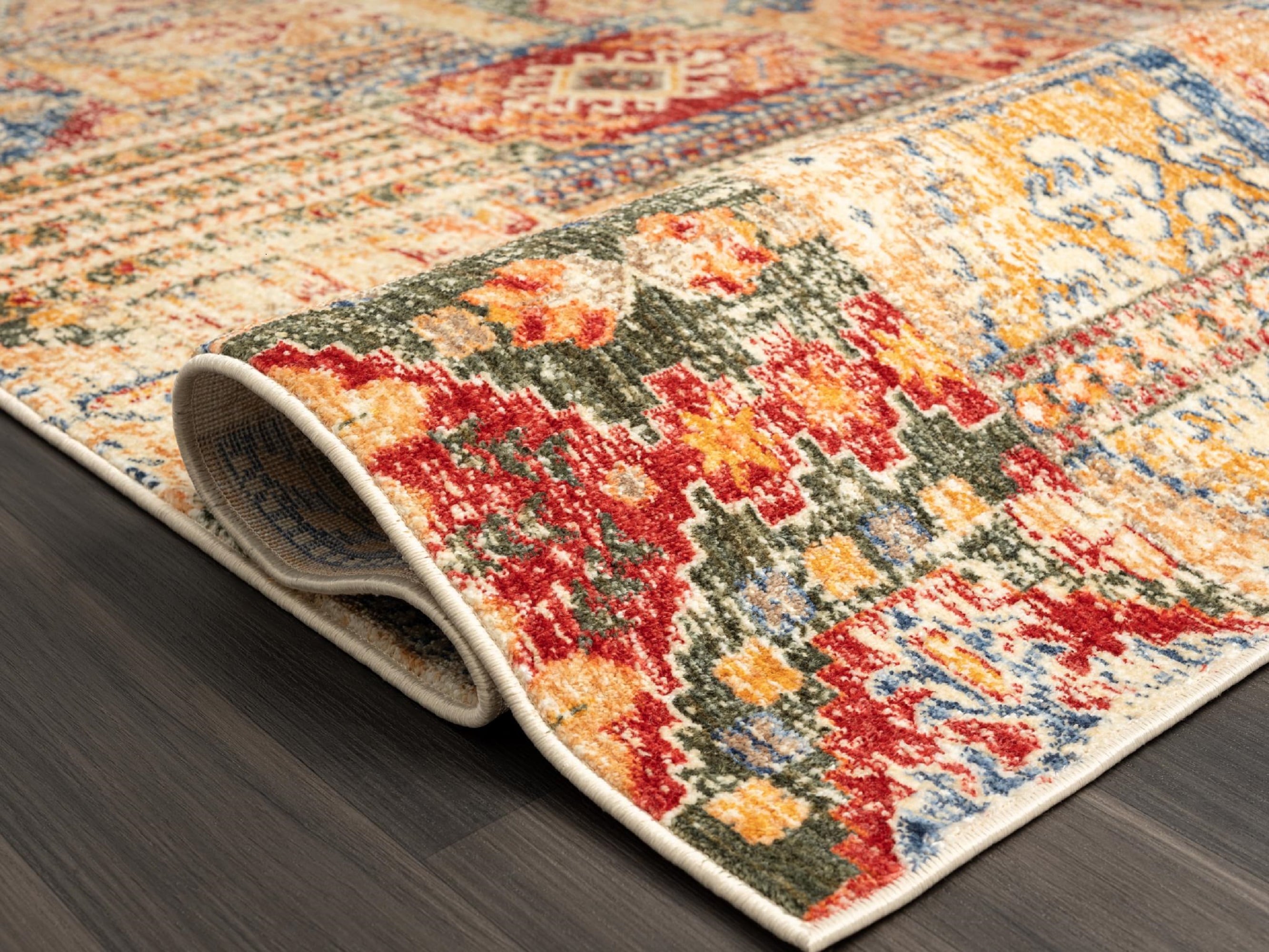 Heriz 8 x 11 Blue Abstract Synthetic Rectangular Rug