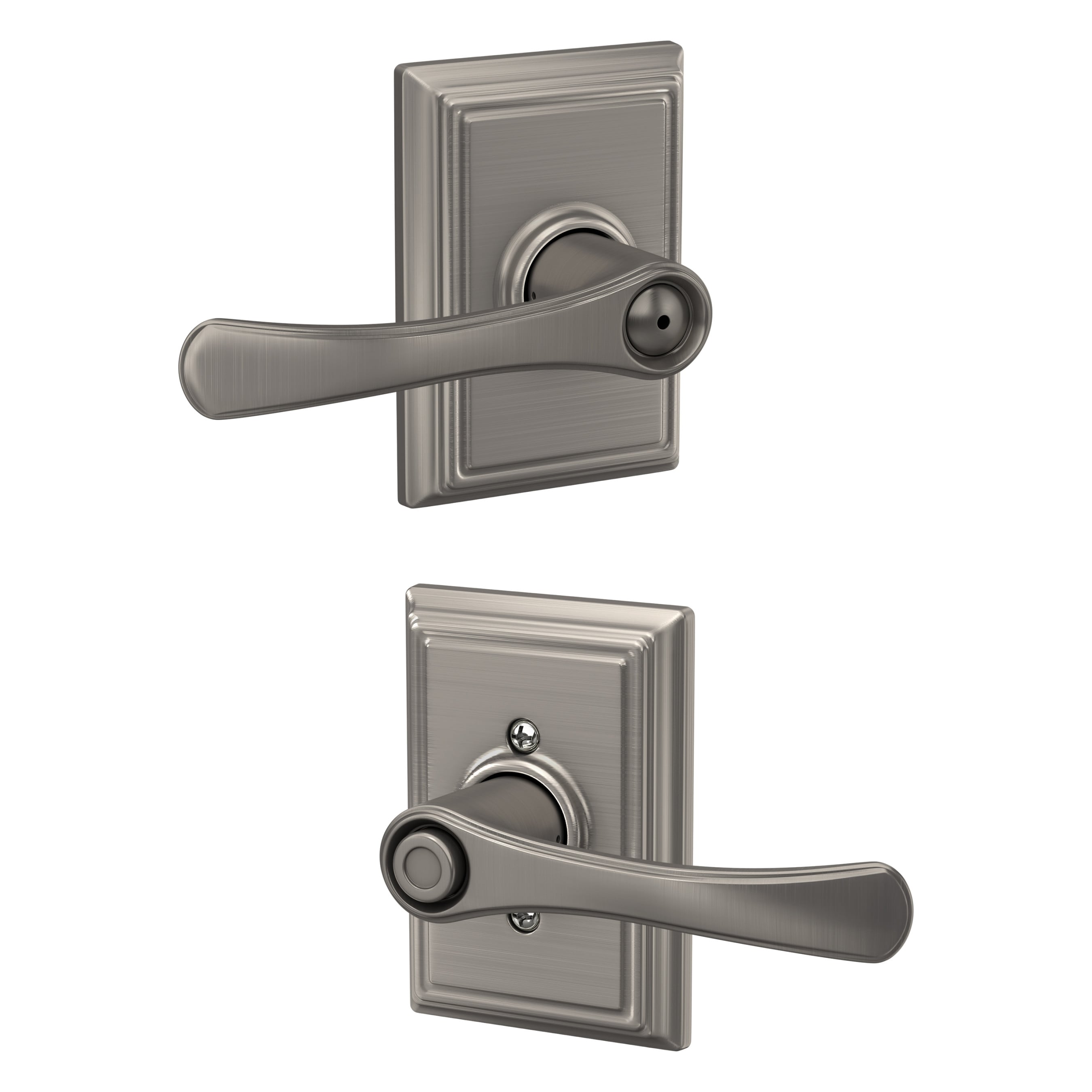 Schlage F40 VLA 619 ADD Avila-Addison Satin Nickel Interior Bed/Bath Privacy Door Handle