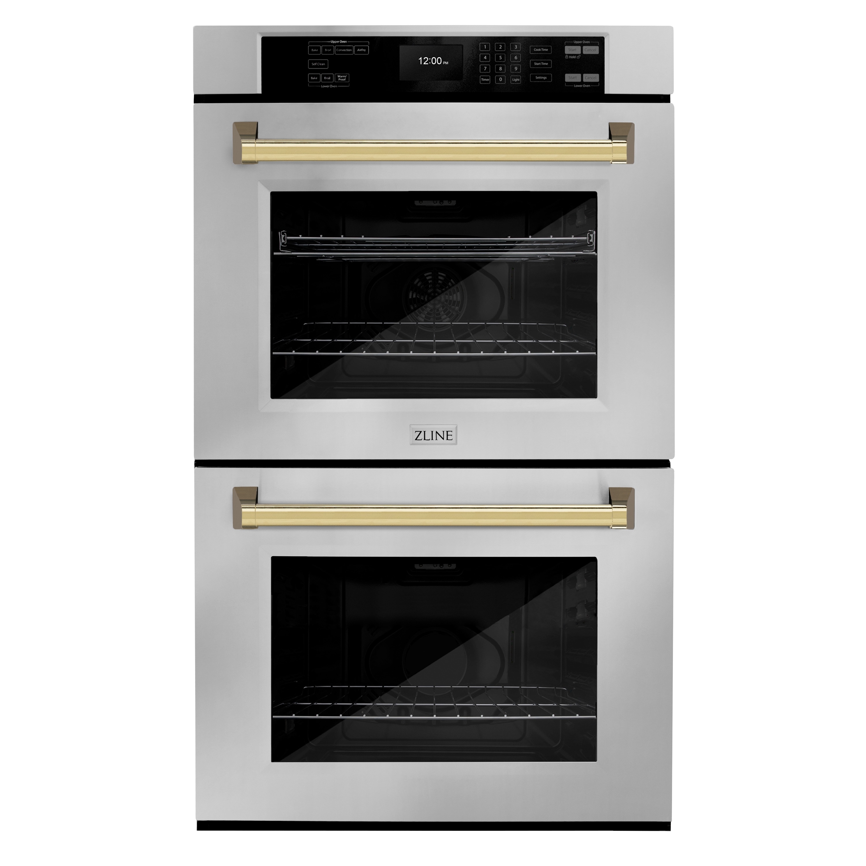 ZLINE KITCHEN & BATH WADZ-30-G 30 inch Double Electric Wall Oven with Air Fry Self-cleaning ( Stainless Steel with Polished Gold Handle )