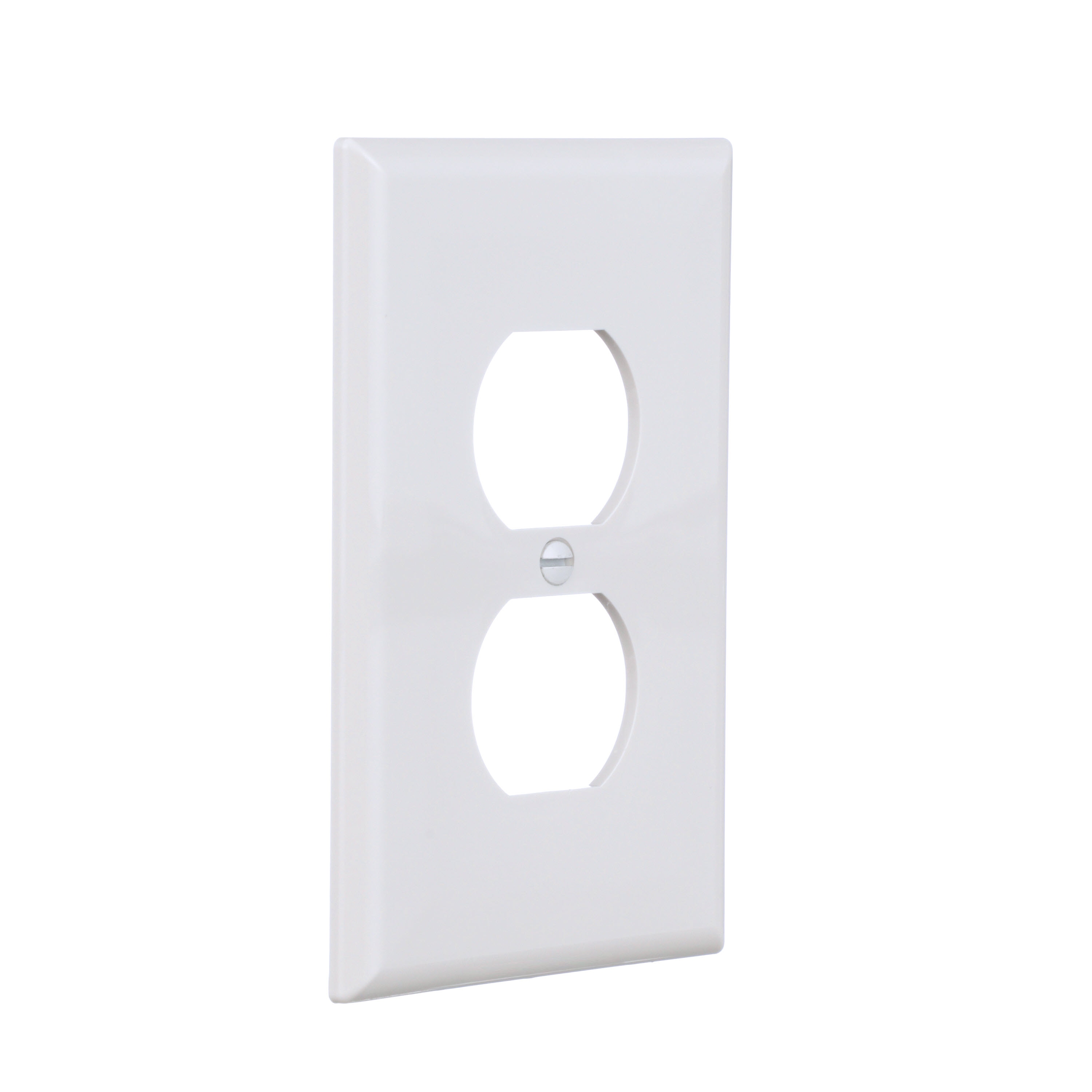 White Eaton 35M1W-SP-L 1-Gang Recessed Multimedia Cable Wall Plate 