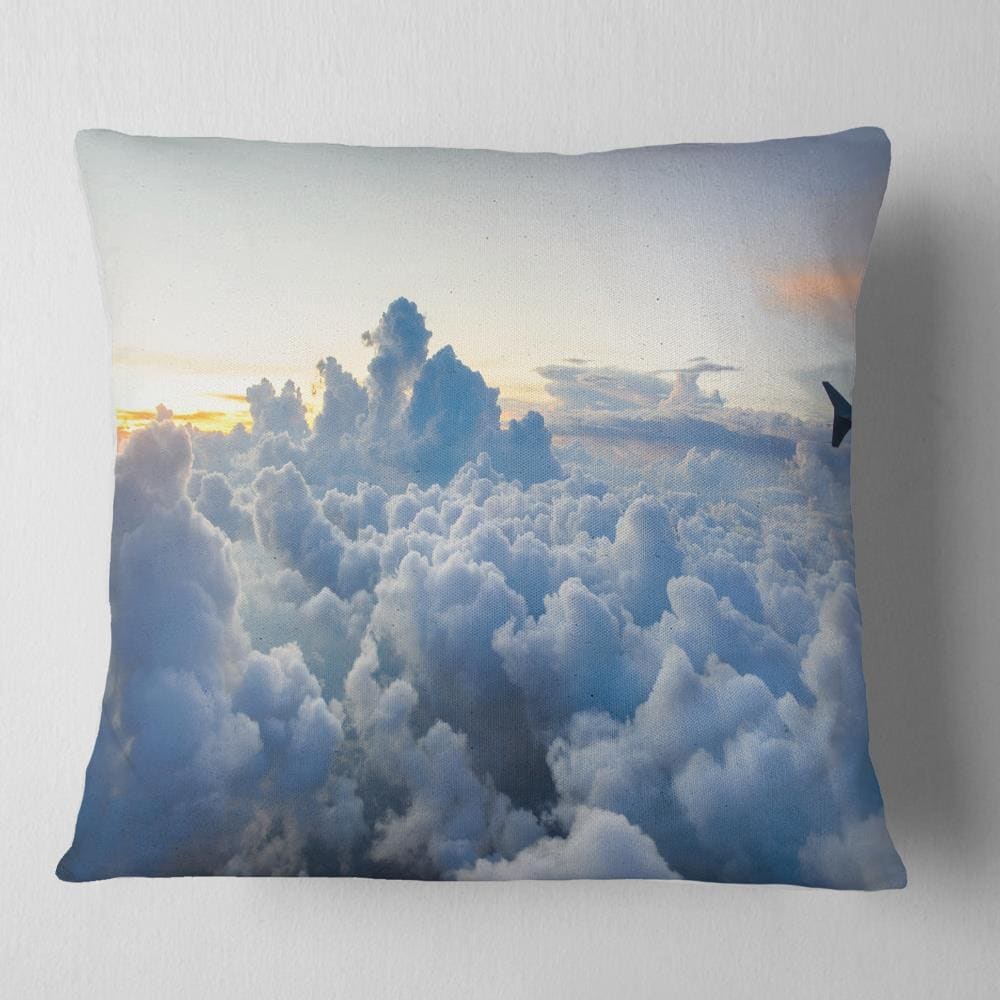 Designart CU10949-18-18 18-in x 18-in Blue Indoor Decorative Pillow