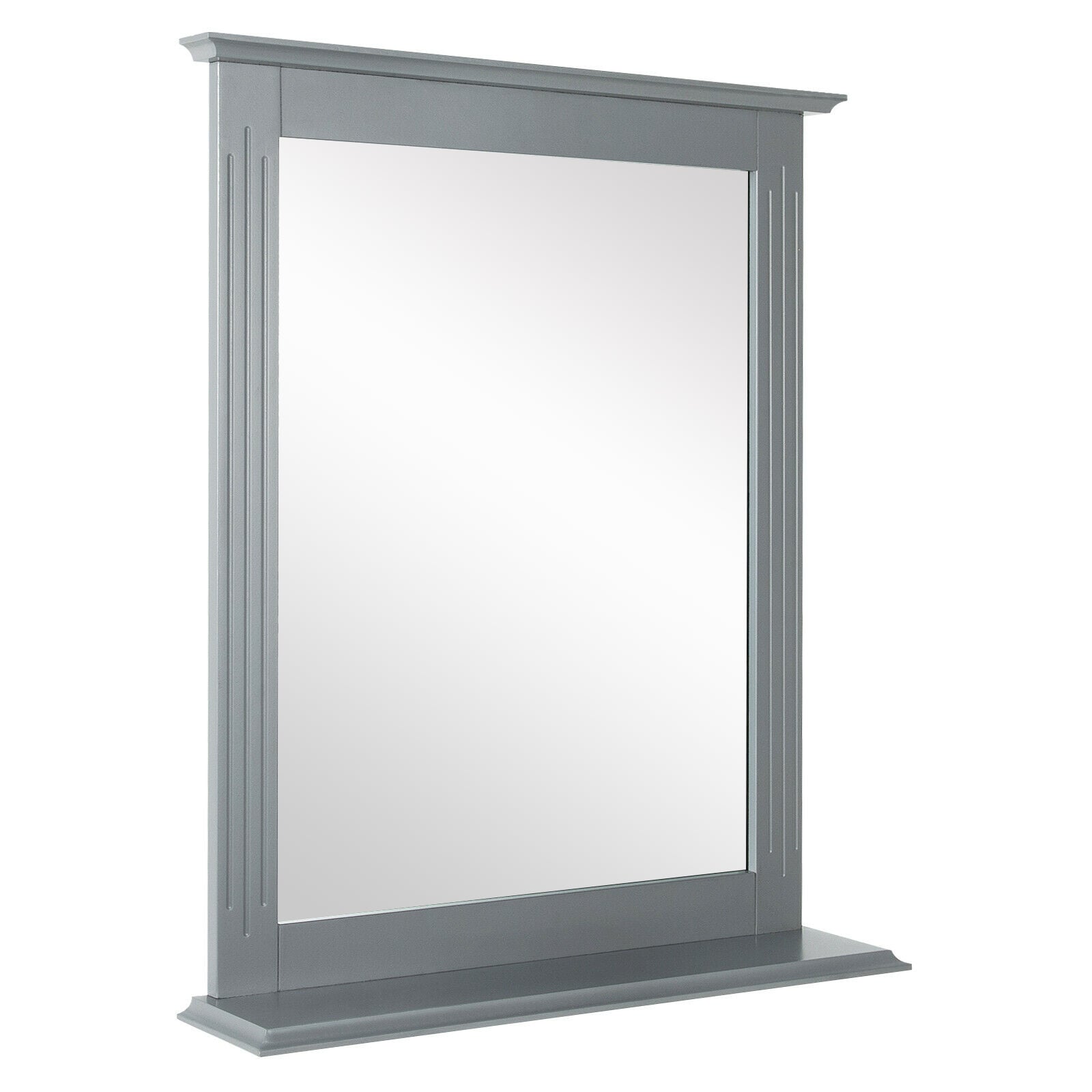 WELLFOR OUG61553GR 22.5-in x 27-in Framed Rectangle Bathroom Vanity Mirror ( Gray )
