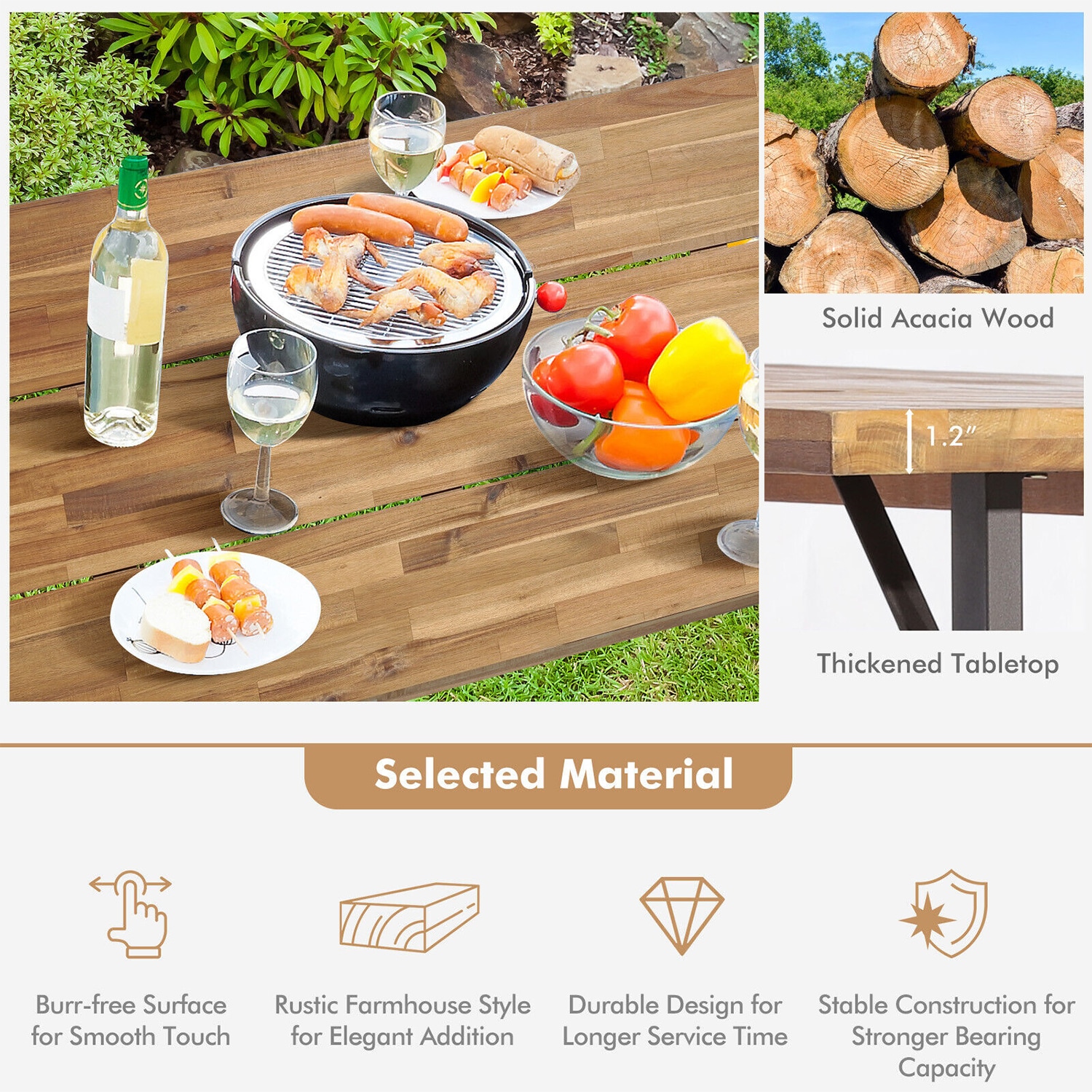WELLFOR KC-HGY-55469+ Picnic-Tables - View #7