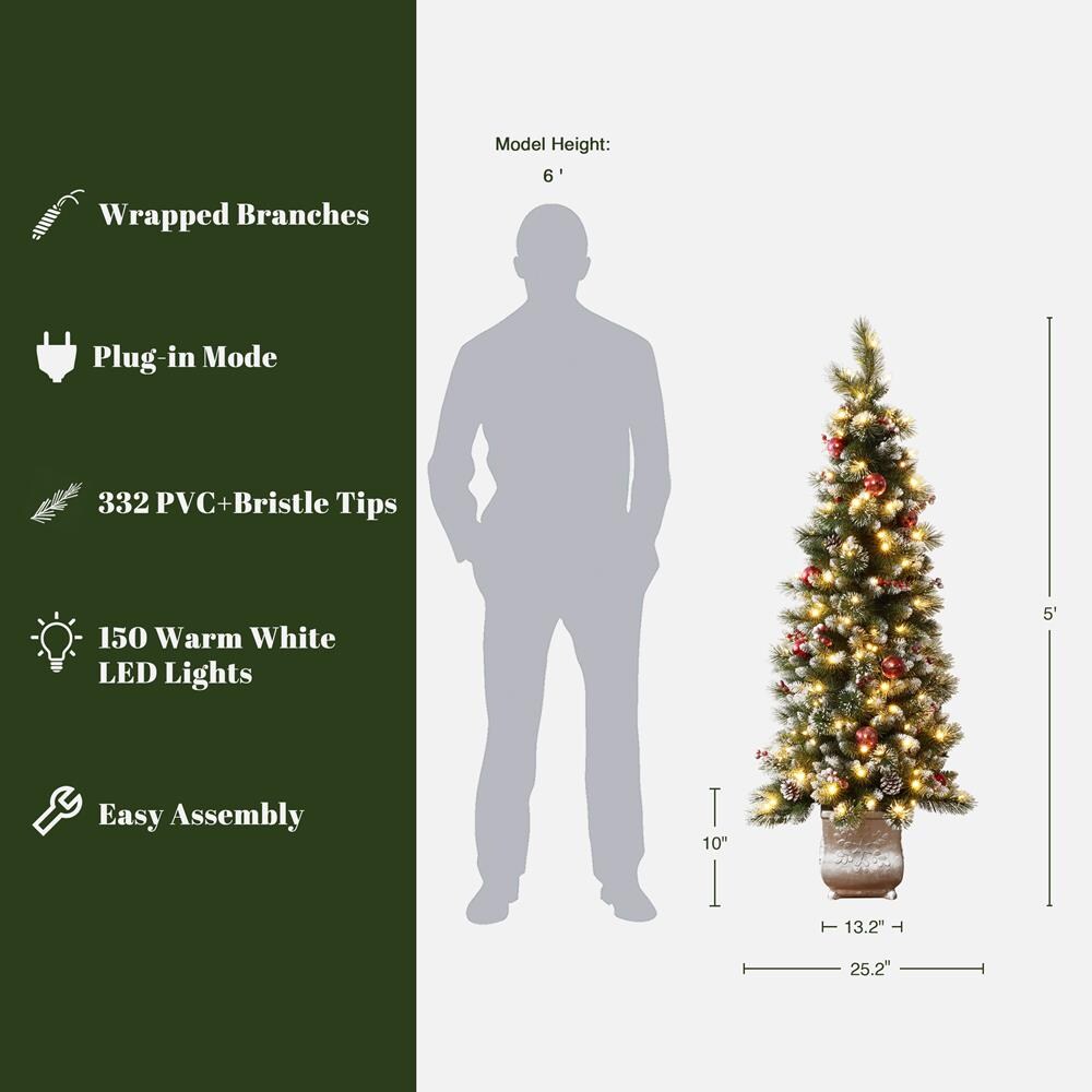 LuxenHome WHAP2493 Artificial-Christmas-Trees - View #2