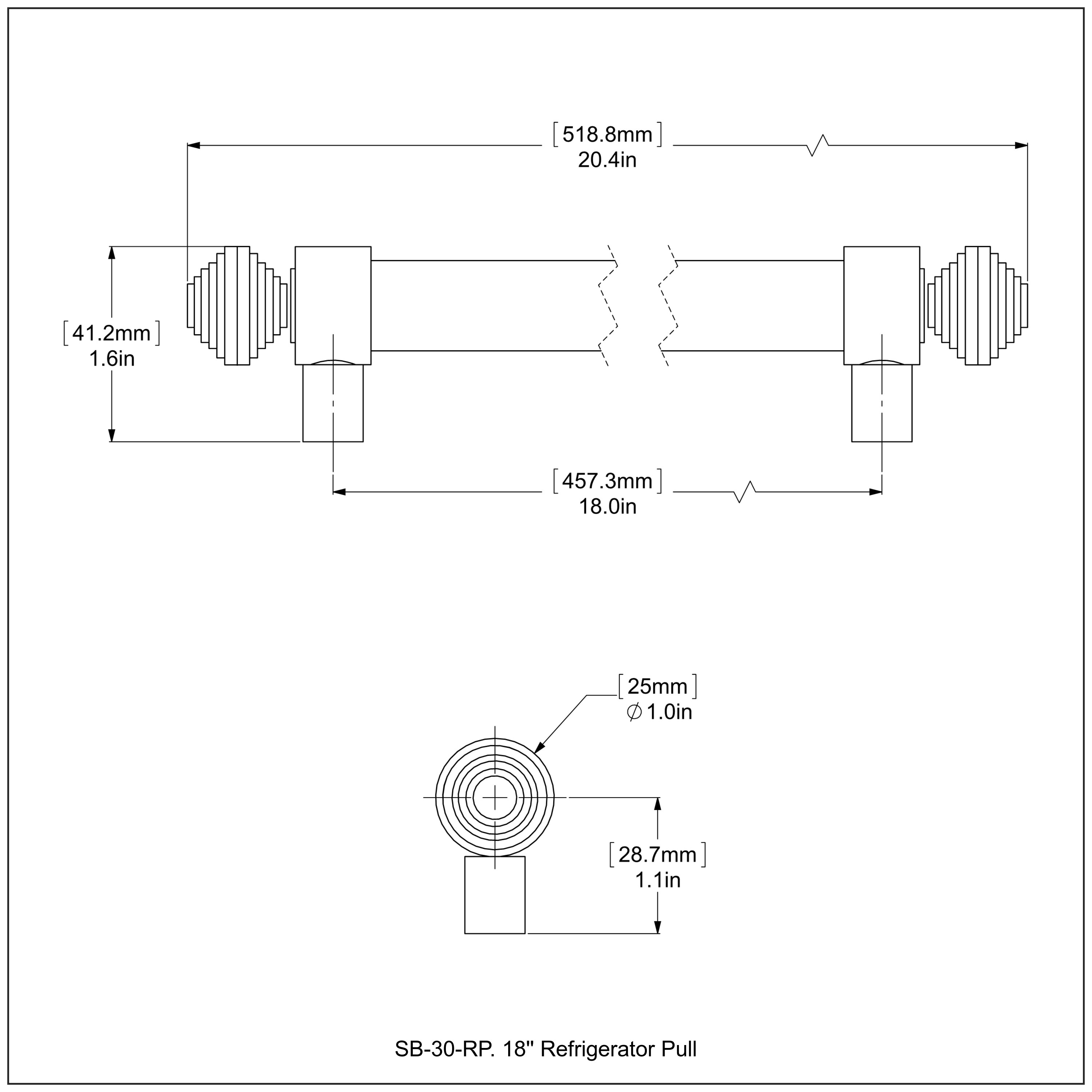 Allied Brass SB-30-RP-ORB Cabinet-Pulls - View #3