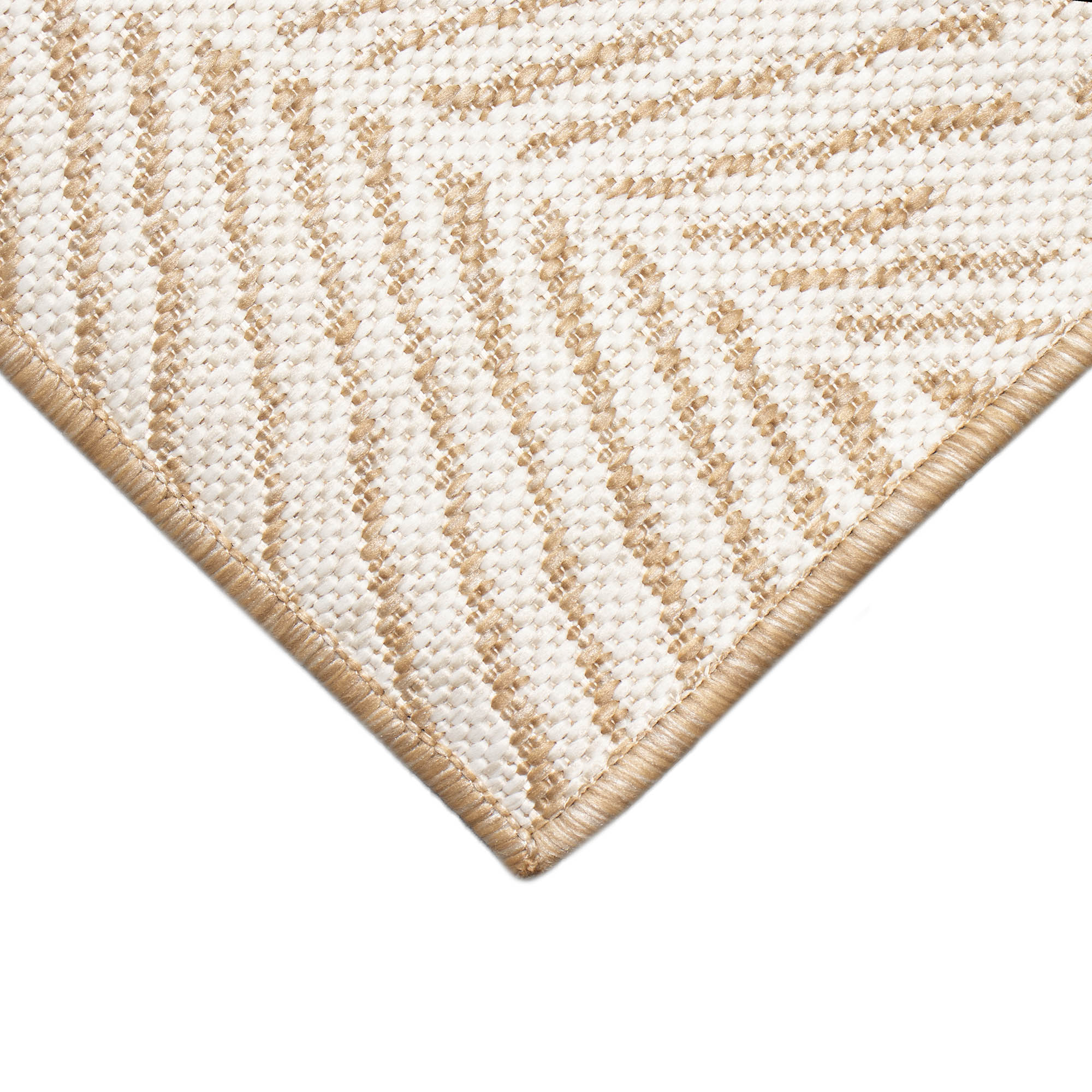 Navy Chevron Geometric Indoor/Outdoor Easy-Care Rug 3'3" x 4'11"