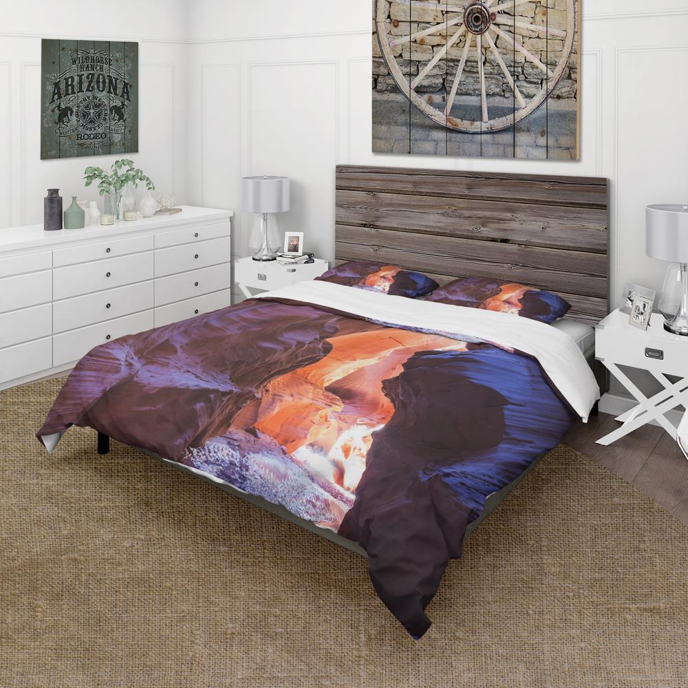 Designart BED17856-Q 3 -Piece Brown Queen Duvet cover Set