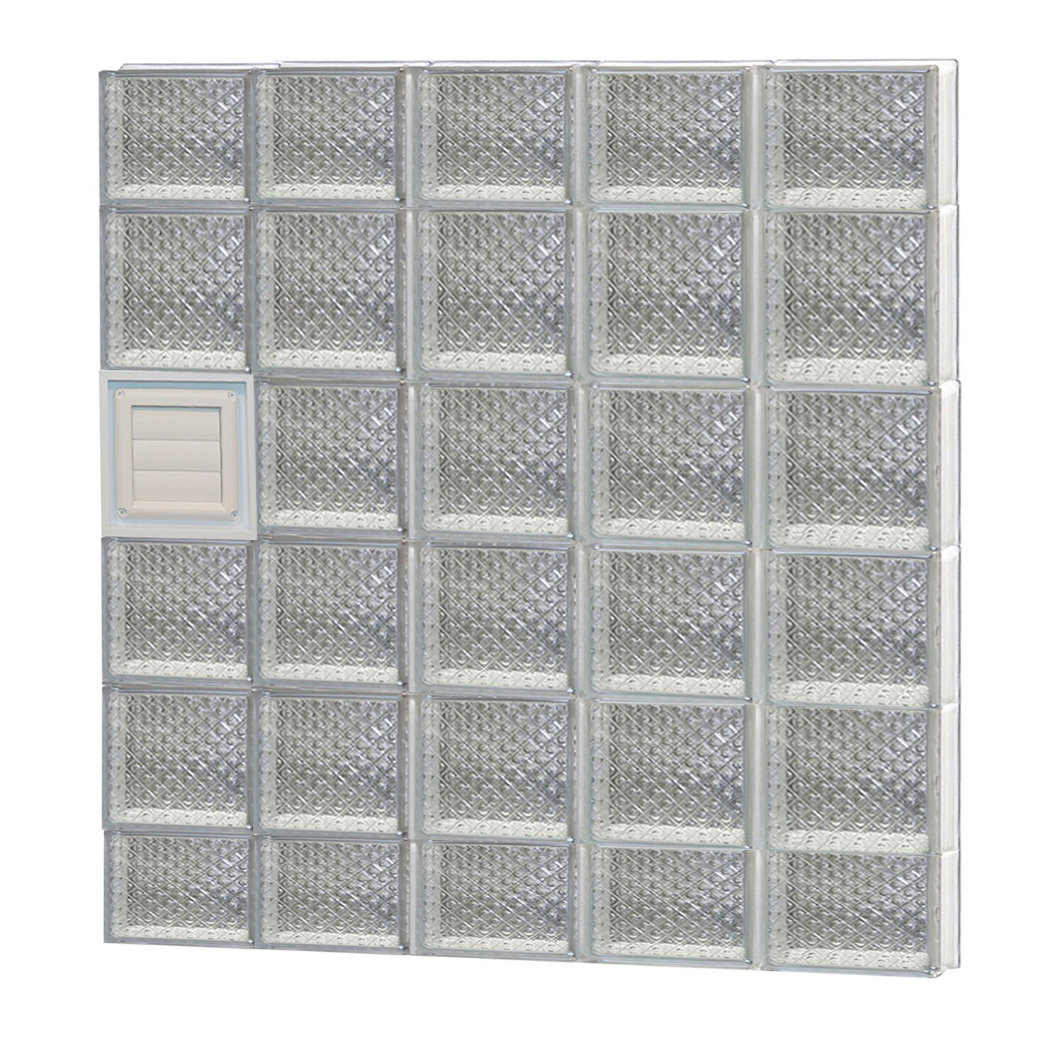 REDI2SET D4044DP Diamond Glass 38-3/4-in x 42-1/2-in Frameless Replacement Dryer vent Glass Block Window