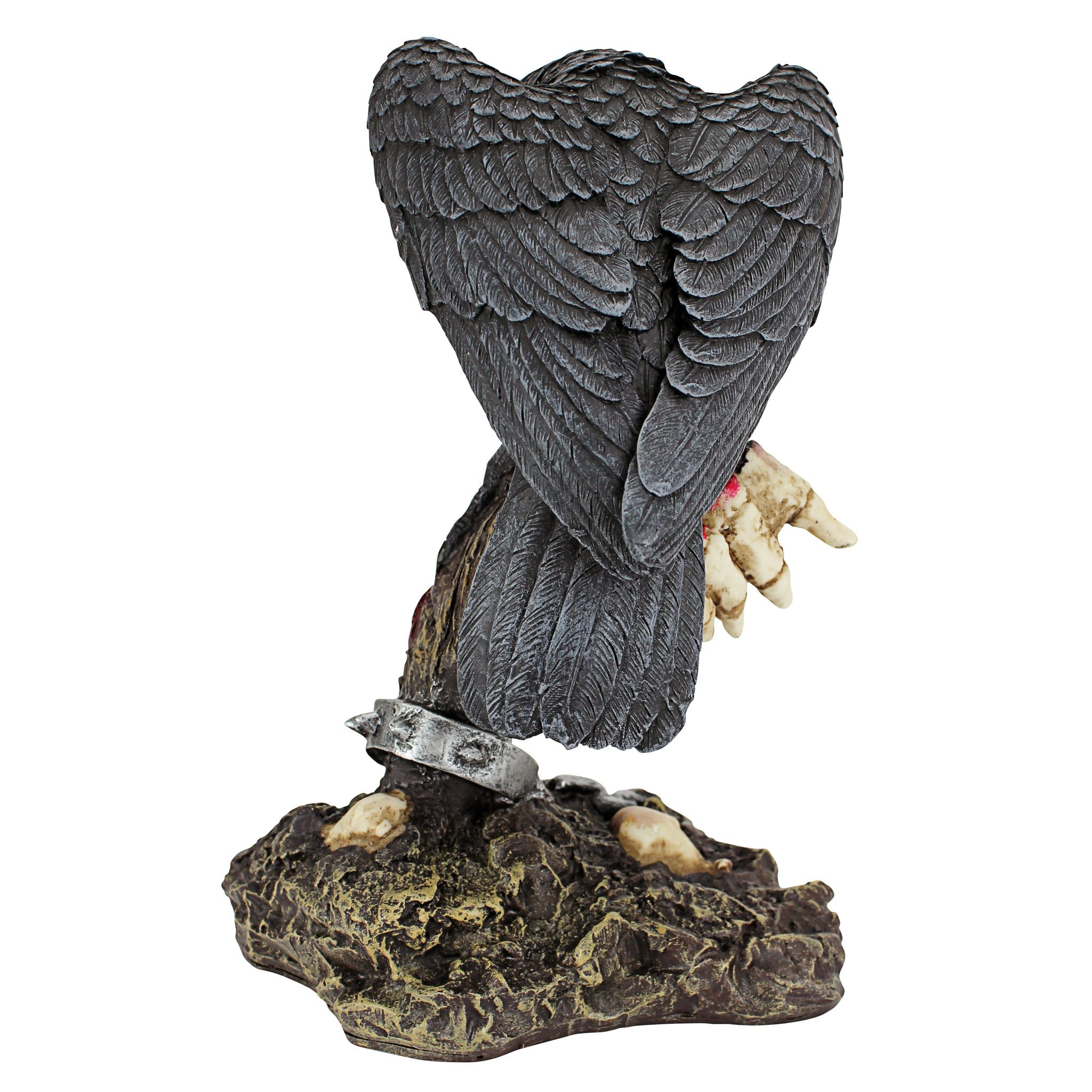 Eerie Zombie Hand with Black Raven Resin Sculpture