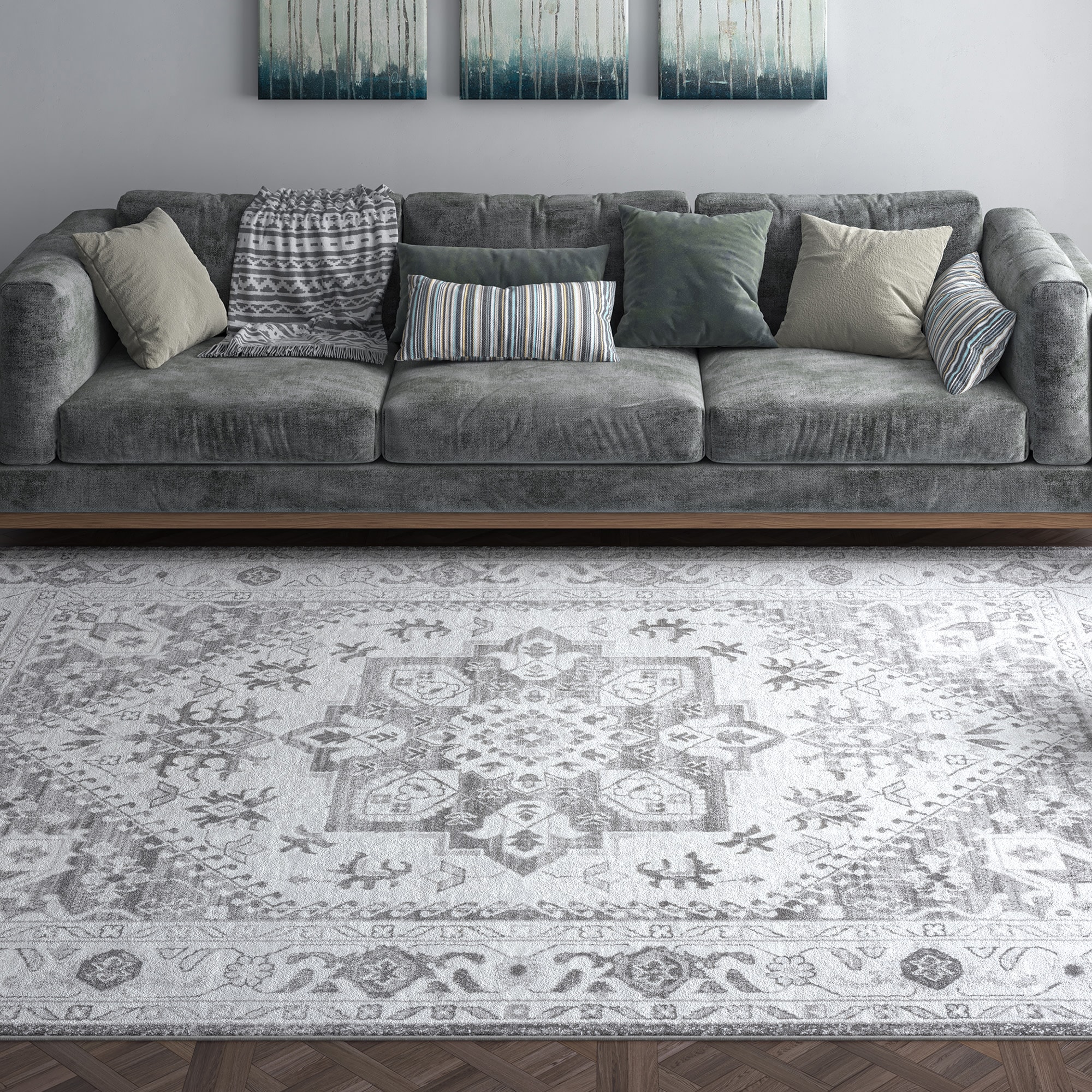 Tayse NEX2200 5X7 Nexus 5 x 7 (ft) Loomed Polypropylene Gray Rectangular Indoor Area rug