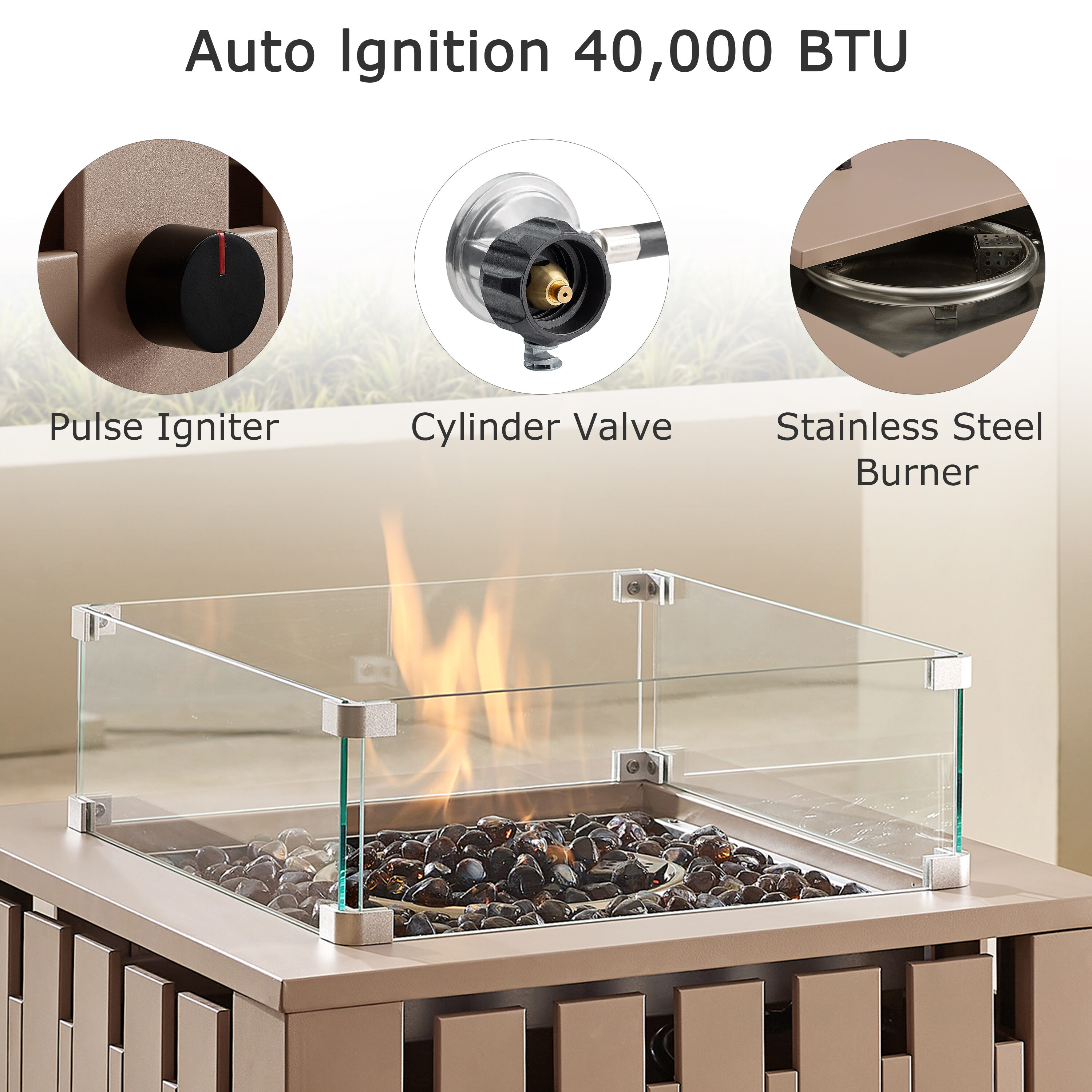 Art Leon FP001-1-KH Outdoor-Gas-Firepits - View #4