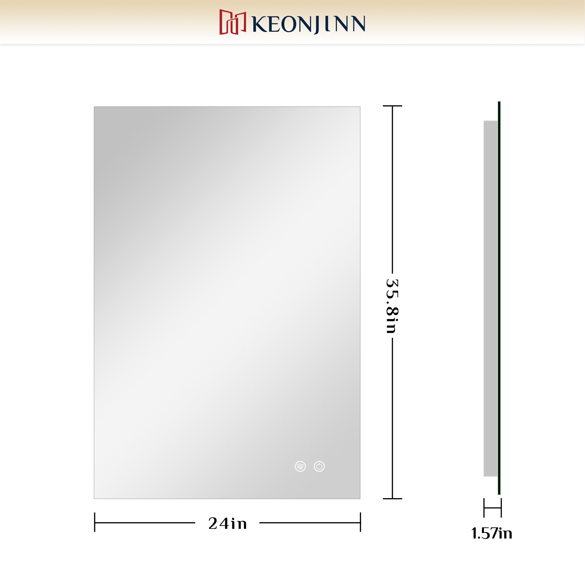 Keonjinn LW-JZ-BG-6191 Framed-Bath-Mirrors - View #12