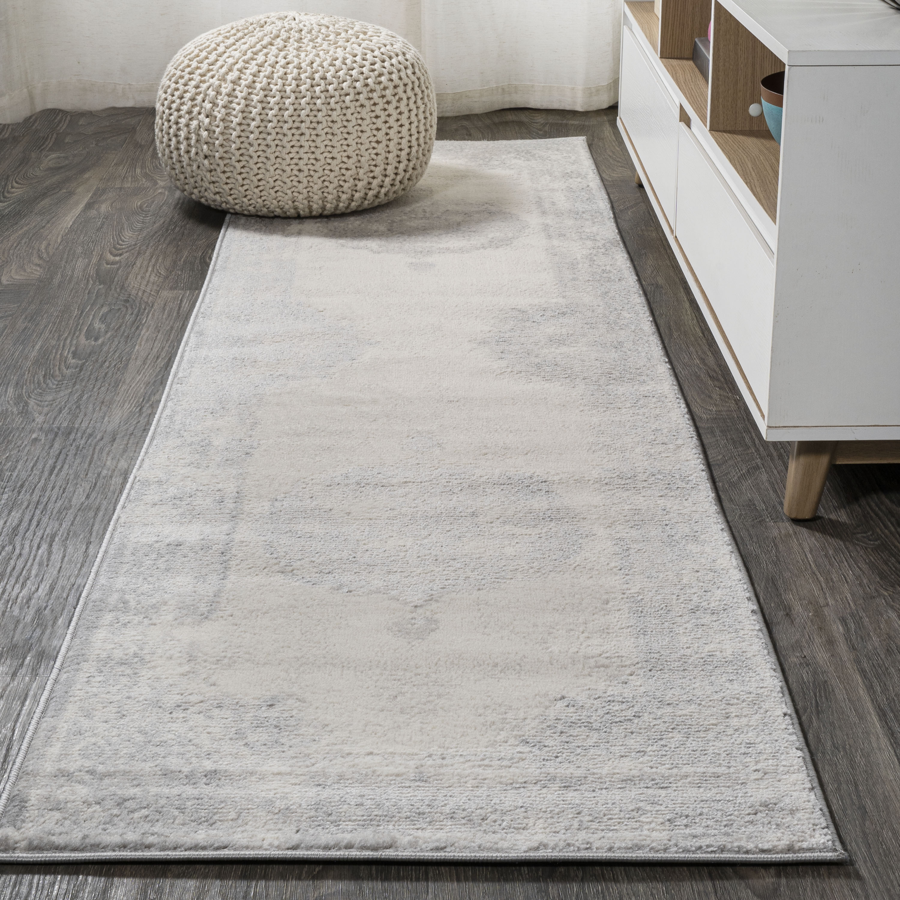 JONATHAN  Y MDP403C-210 MODERN PERSIAN Rosalia 2 x 10 (ft) Loomed Polypropylene Gray/Ivory Rectangular Indoor Medallion Persian Runner rug