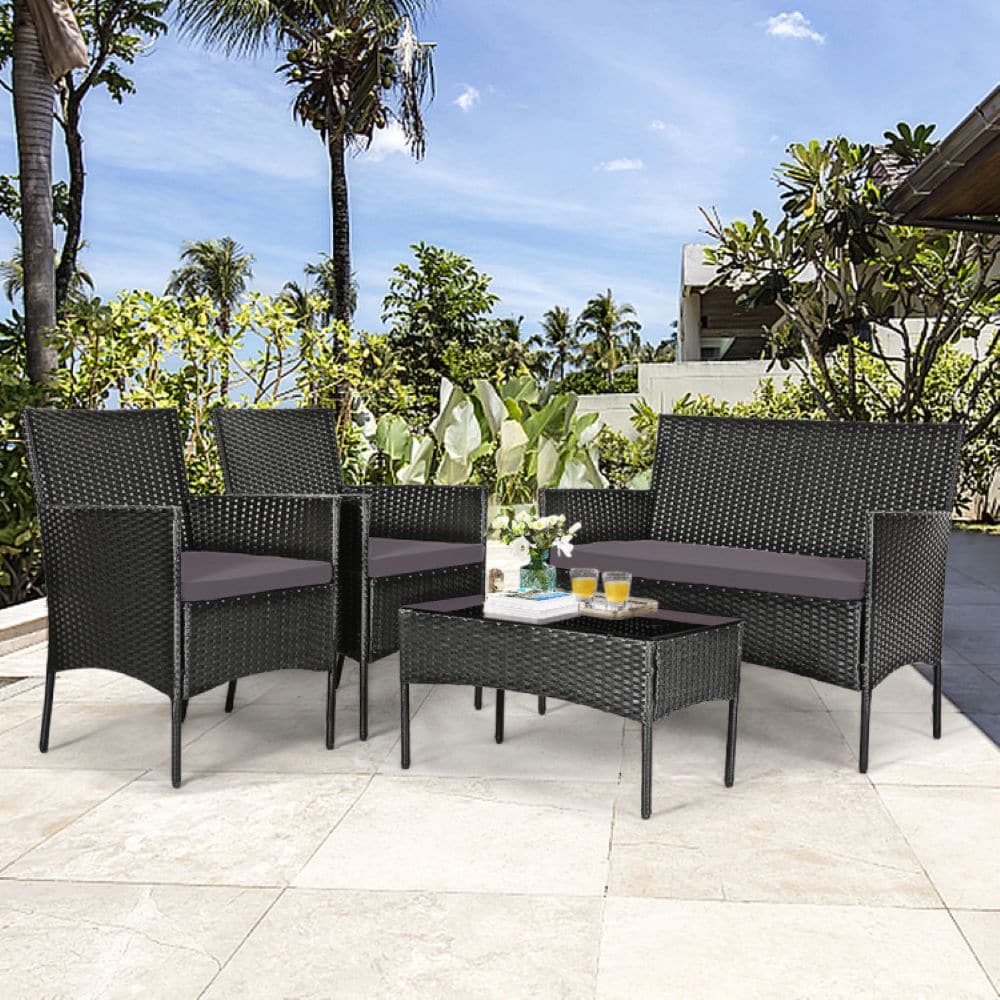 Forclover HYFC-5357WH-GR Patio-Conversation-Sets - View #3