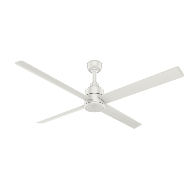 Hunter Trak 84 In Fresh White Indoor Outdoor Ceiling Fan With Remote 4 Blade The Fans Department At Com - Ceiling Fan Replacement Glass Bunnings