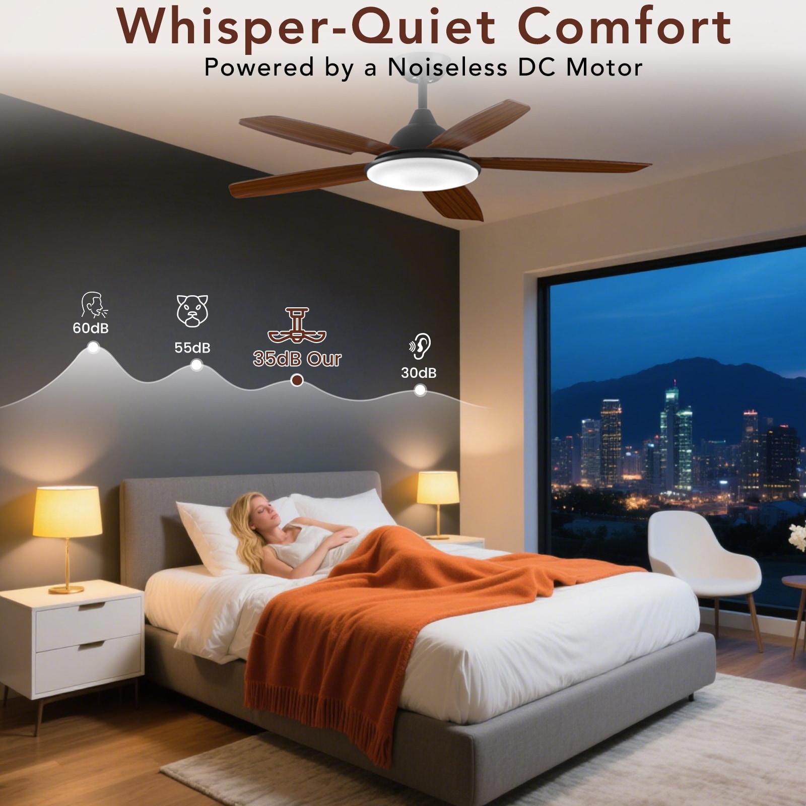 COWSAR LSCF-FL9286-BLACK Ceiling-Fans - View #7