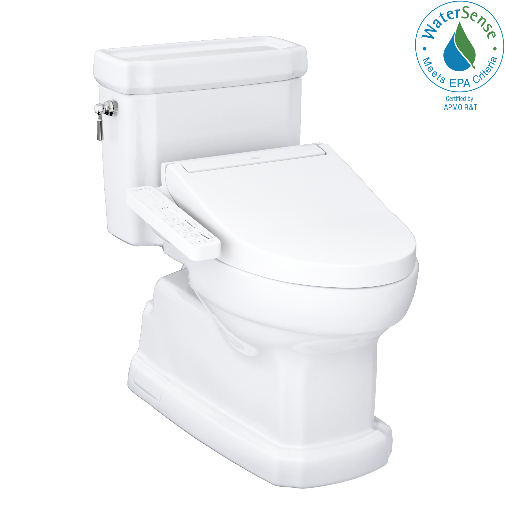 TOTO MW9743074CEFG-01 Guinevere Cotton White Single Elongated Chair height Soft Close 1-piece Bidet 12-in Rough-In 1.28 GPF