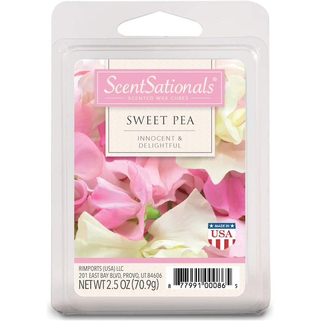 ScentSationals Sweet Pea 2.5 Oz Scented Fragrant Wax Melts- 4 Pack at