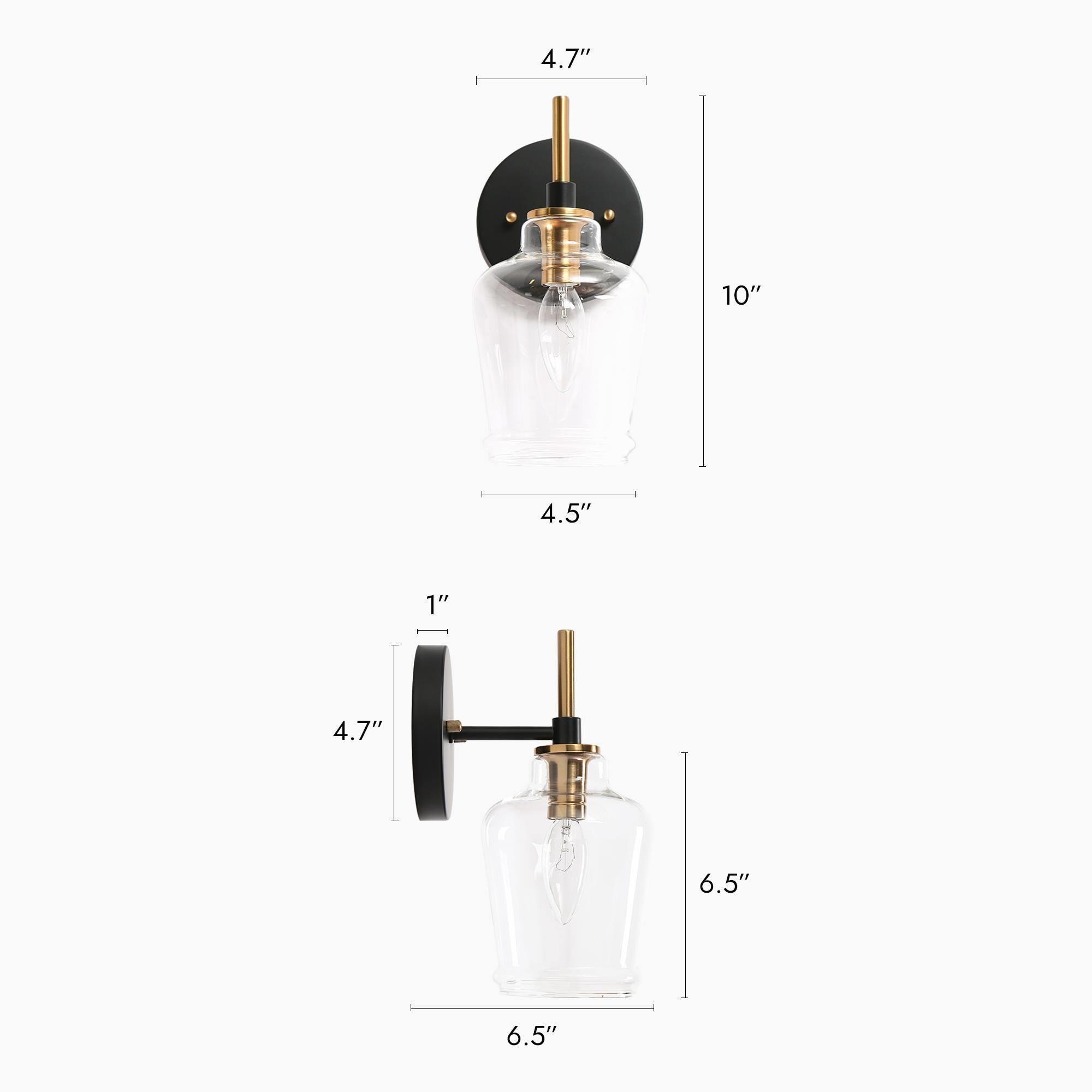 ZEVNI Gerda 4.7-in W 1-Light Matte Black and Brass Bathroom Light