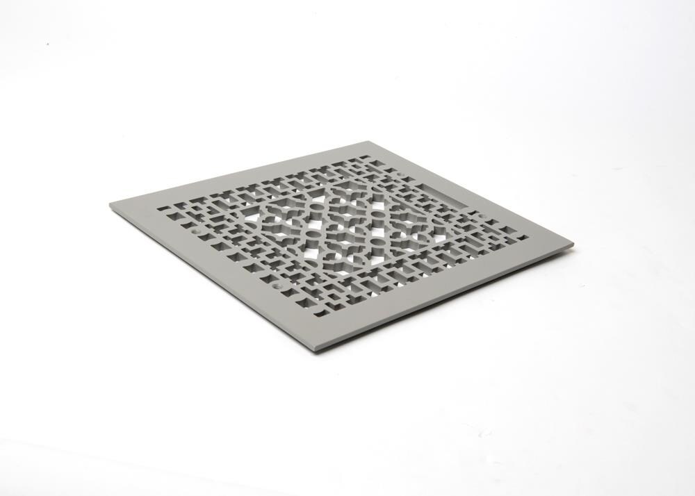 Reggio Register 1216-ANH Scroll Gray Floor Register (Duct Opening: 14-in x 10-in; Outside: 12-in x 16-in)