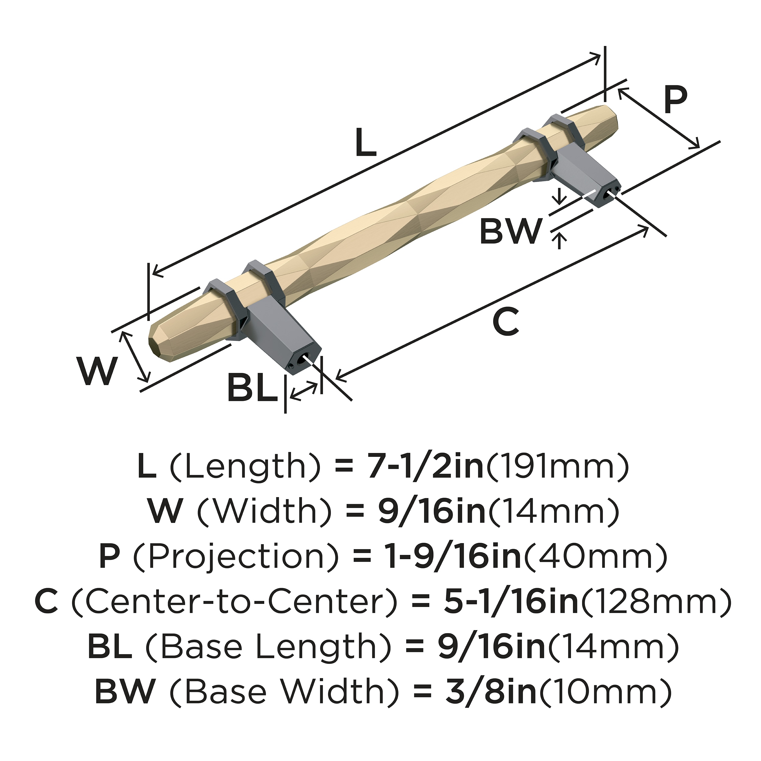 Amerock BP36649BBZBCR Cabinet-Pulls - View #4