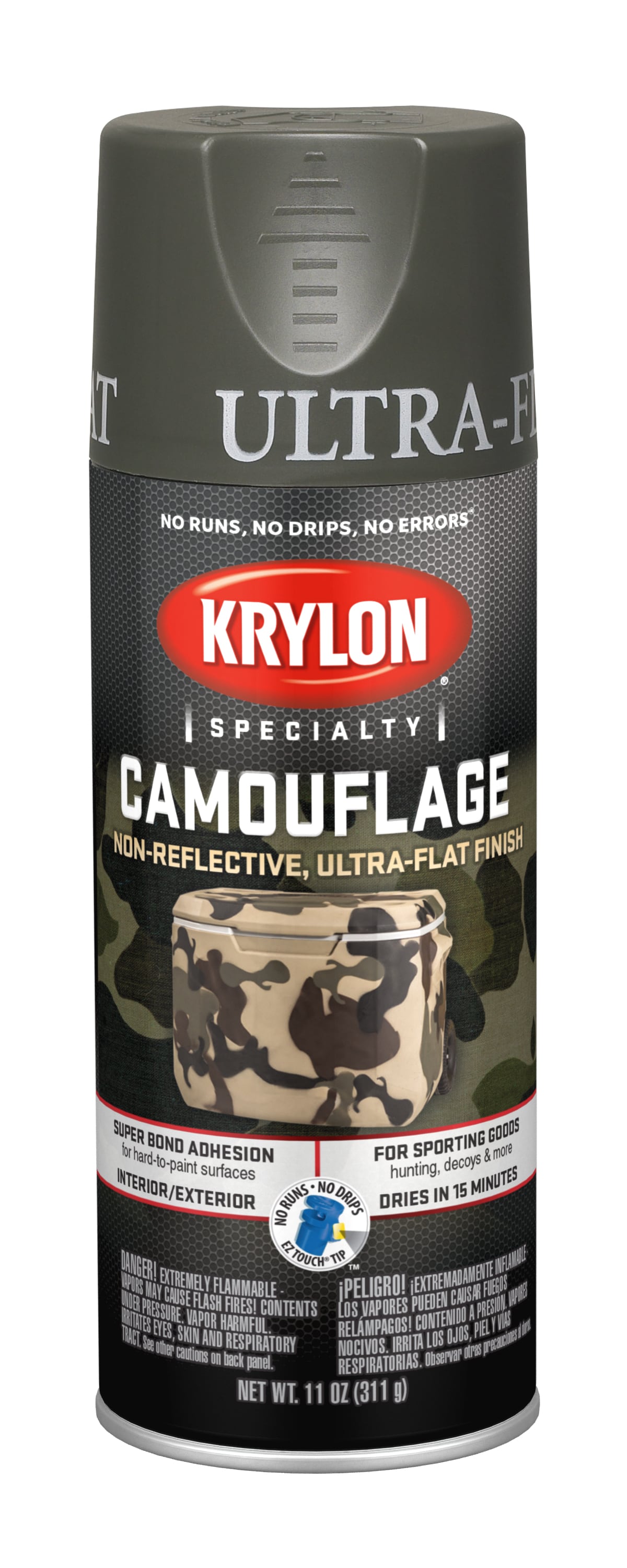Krylon Camouflage 11 Oz. Ultra-Flat Spray Paint, Black - S.W. Collins