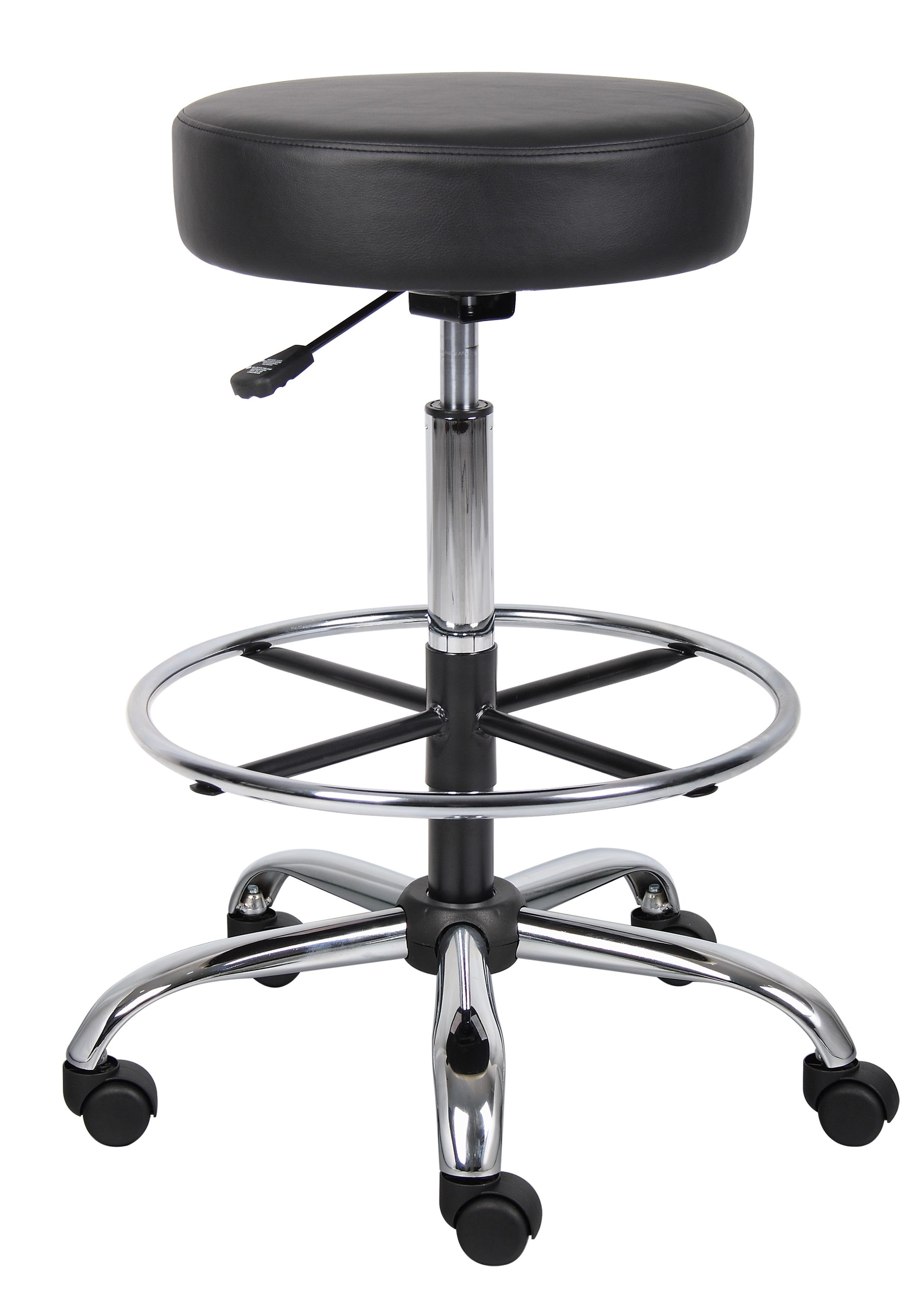 Boss Office Products B16240-BK Black Contemporary Adjustable Height Swivel Upholstered Drafting Chair