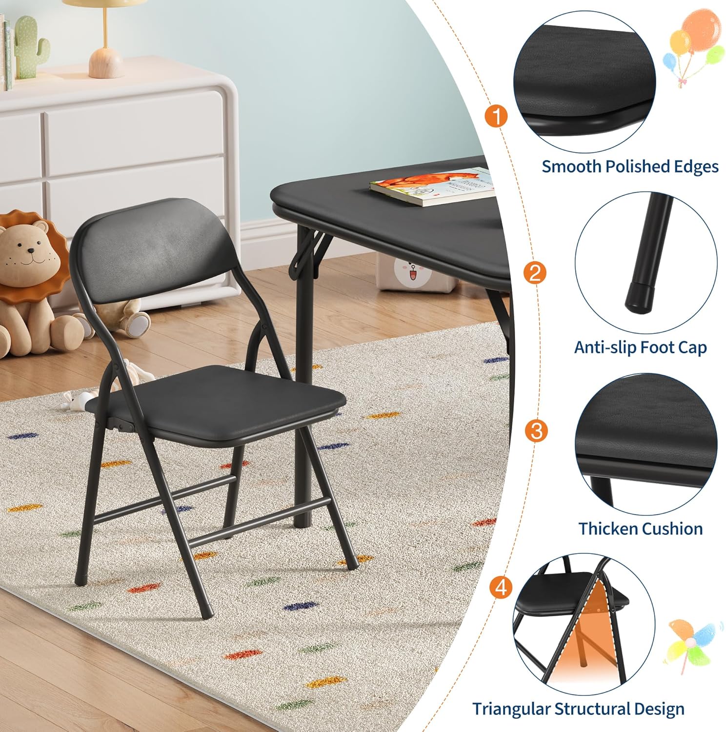 Qeetex DHZ-PHK-33U85P5B Folding-Furniture-Sets - View #4