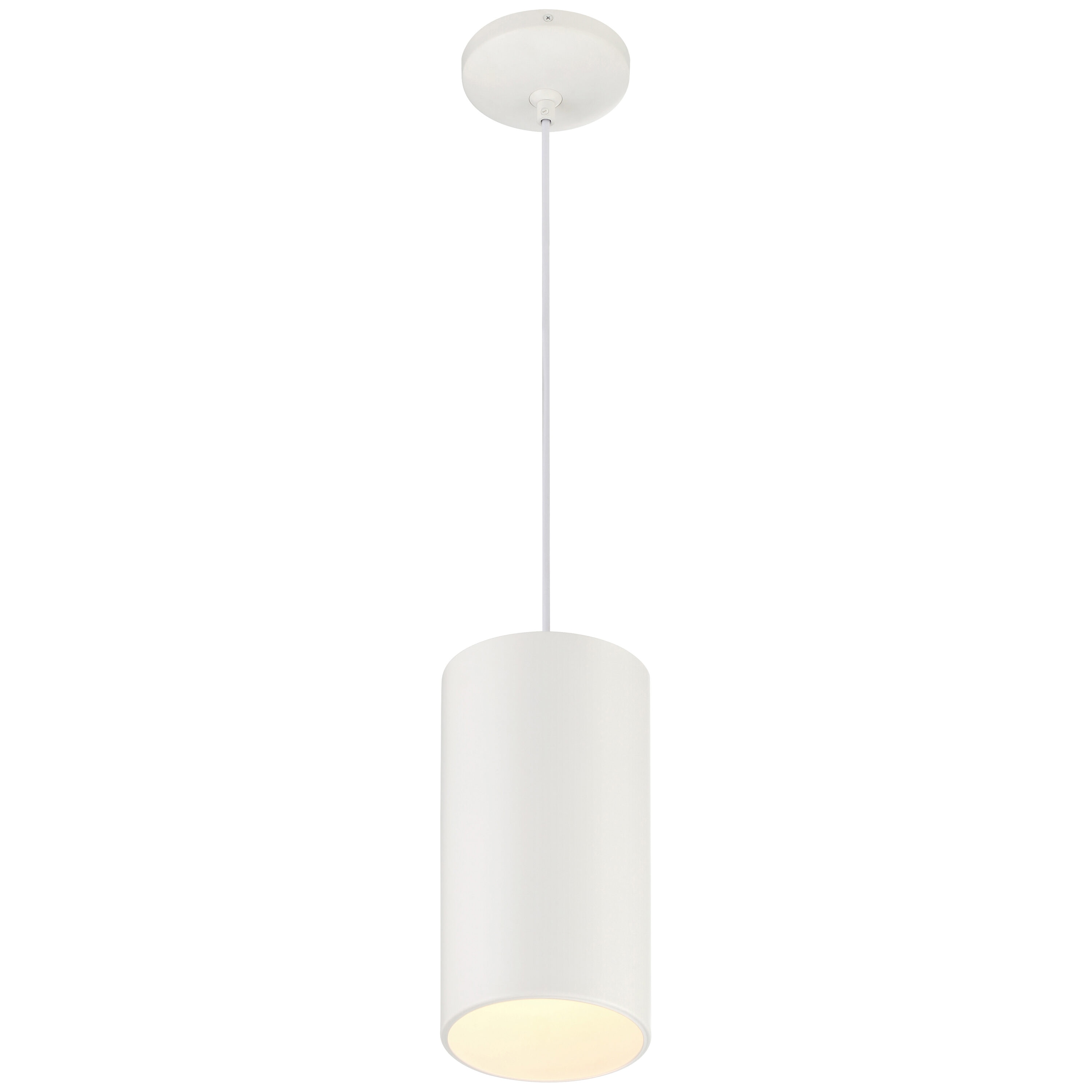 Pilson XL Matte Black and White Glass Drum Pendant Light