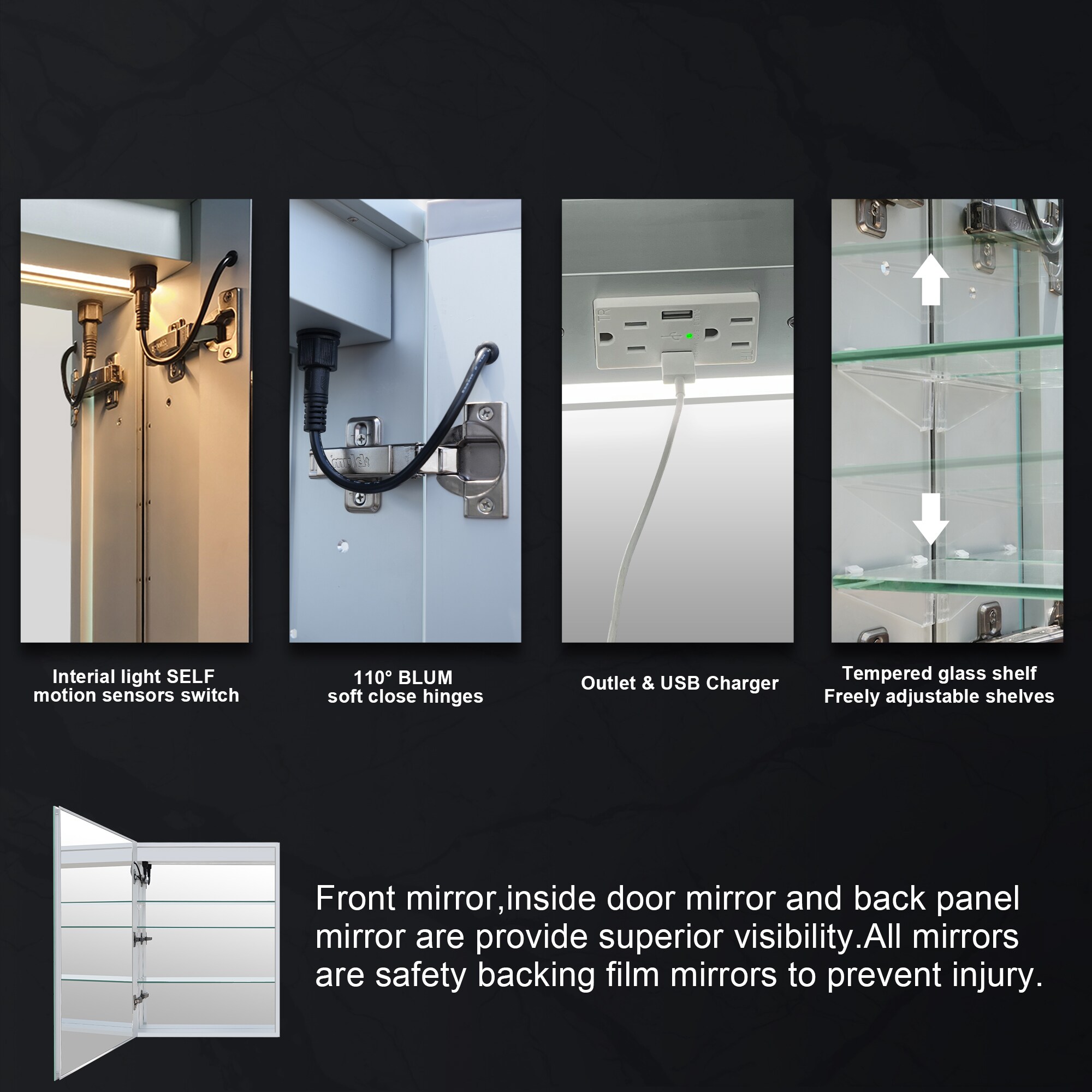 WELLFOR EX-5MC2028L Bathroom-Medicine-Cabinets - View #9