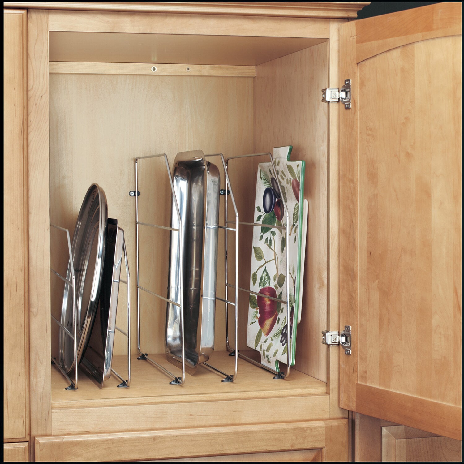 Rev-A-Shelf 9-in W x 19-in H 2-Tier Cabinet-mount Metal Bakeware Organizer  in the Cabinet Organizers department at