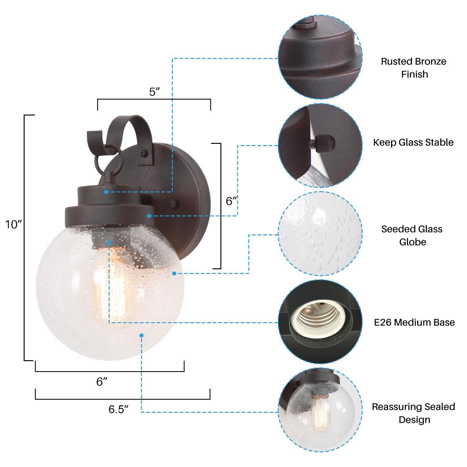 LNC QMMZJ3LWS108RO7 Outdoor-Wall-Lighting - View #7