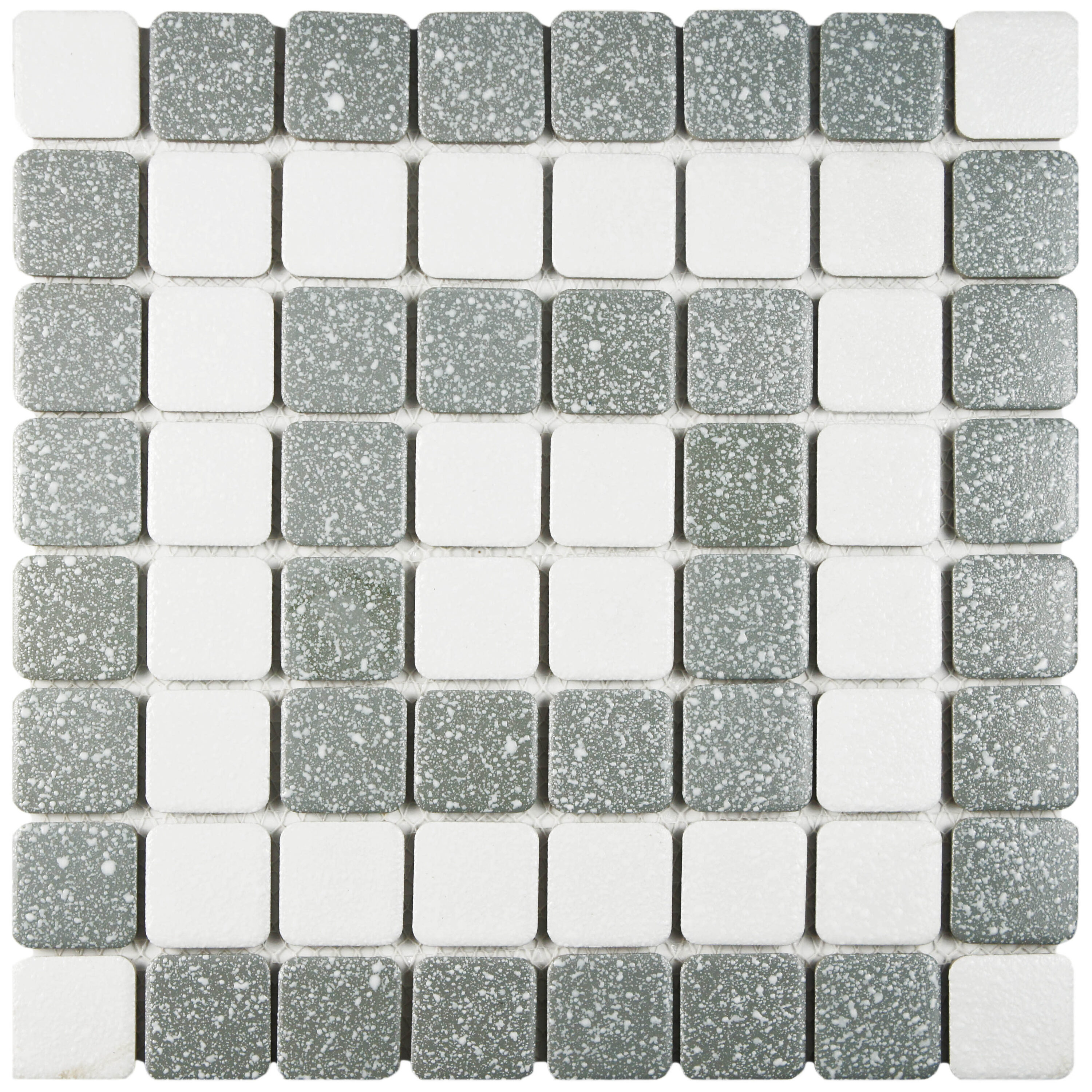 Affinity Tile FKOSSW70 Crystalline Market Square Grey 12-in x 12-in Satin Porcelain Mosaic Floor and Wall Tile ( 9.8-sq ft Carton