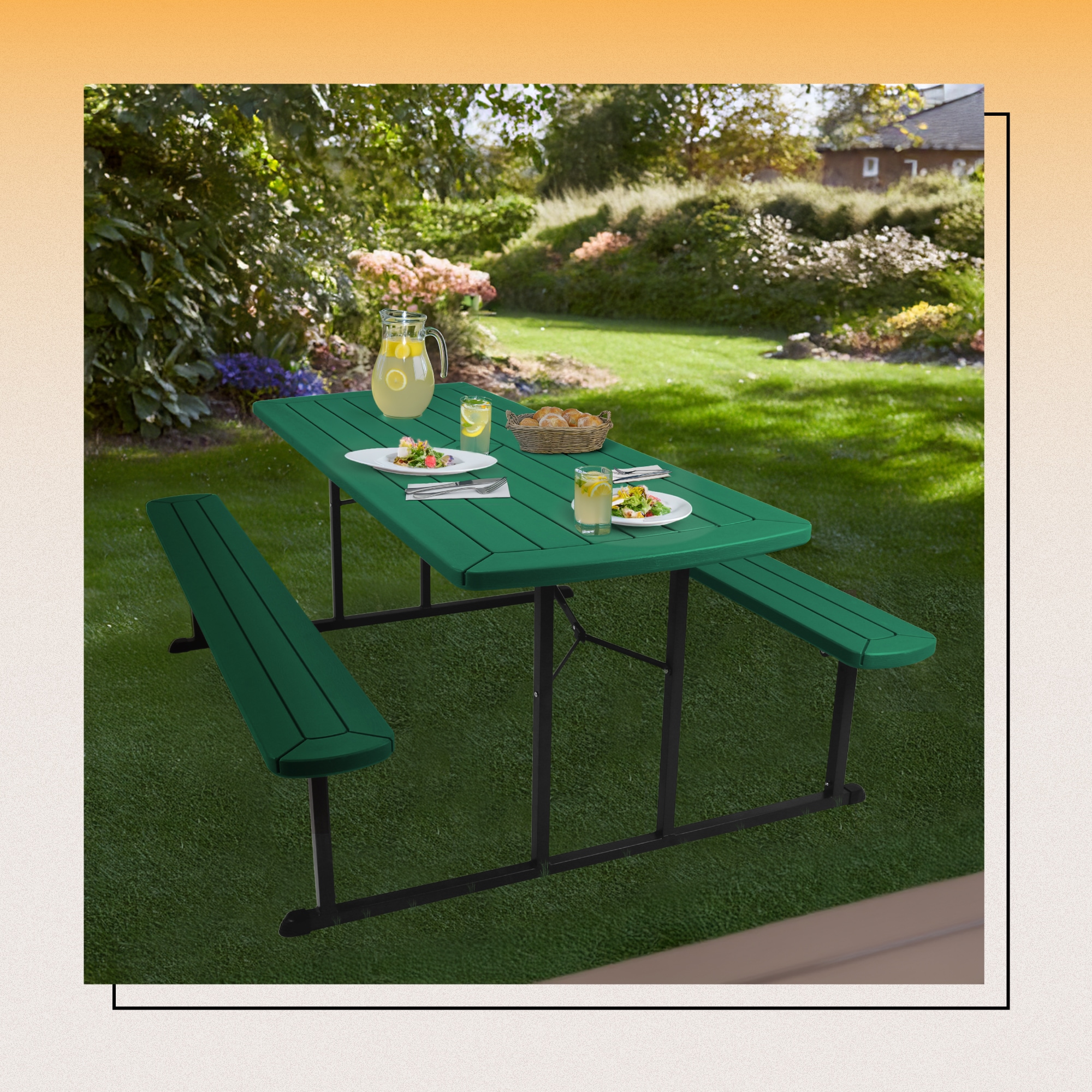 Hampden Furnishings HMDPT3072BK-GR Picnic-Tables - View #4
