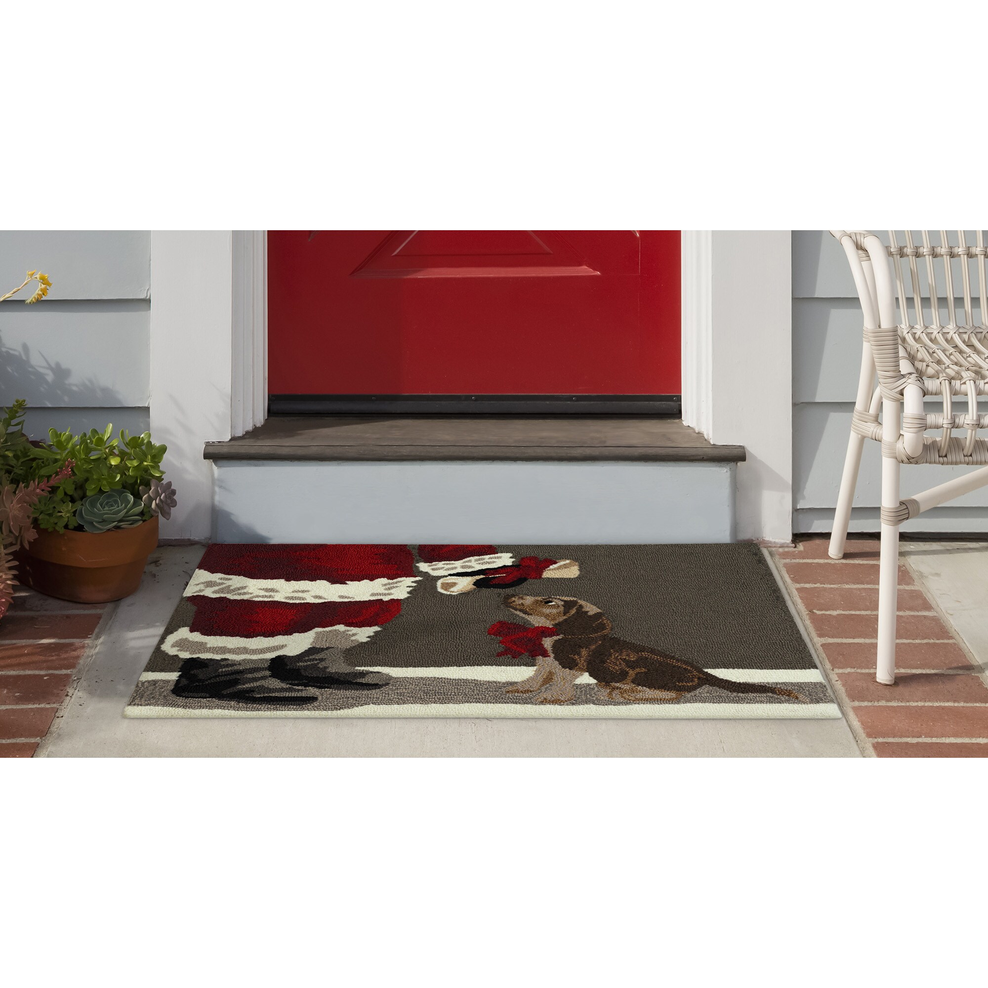 Liora Manne Frontporch 3 Dogs Christmas Indoor/Outdoor Rug