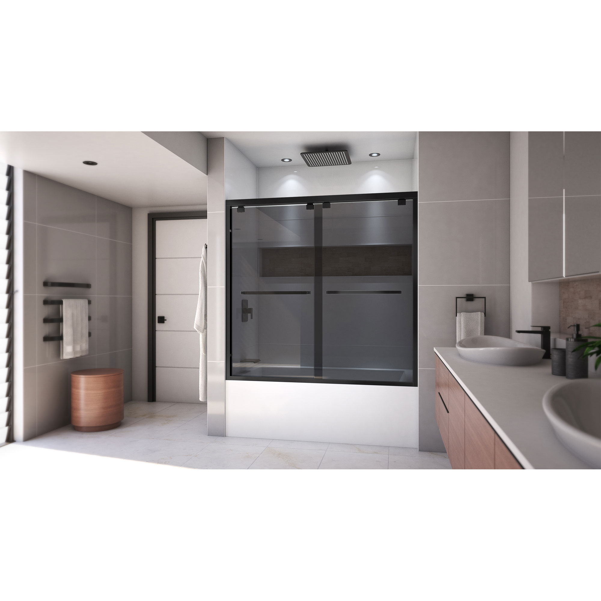 allen + roth Calacatta Black Polished 12-in x 24-in Polished