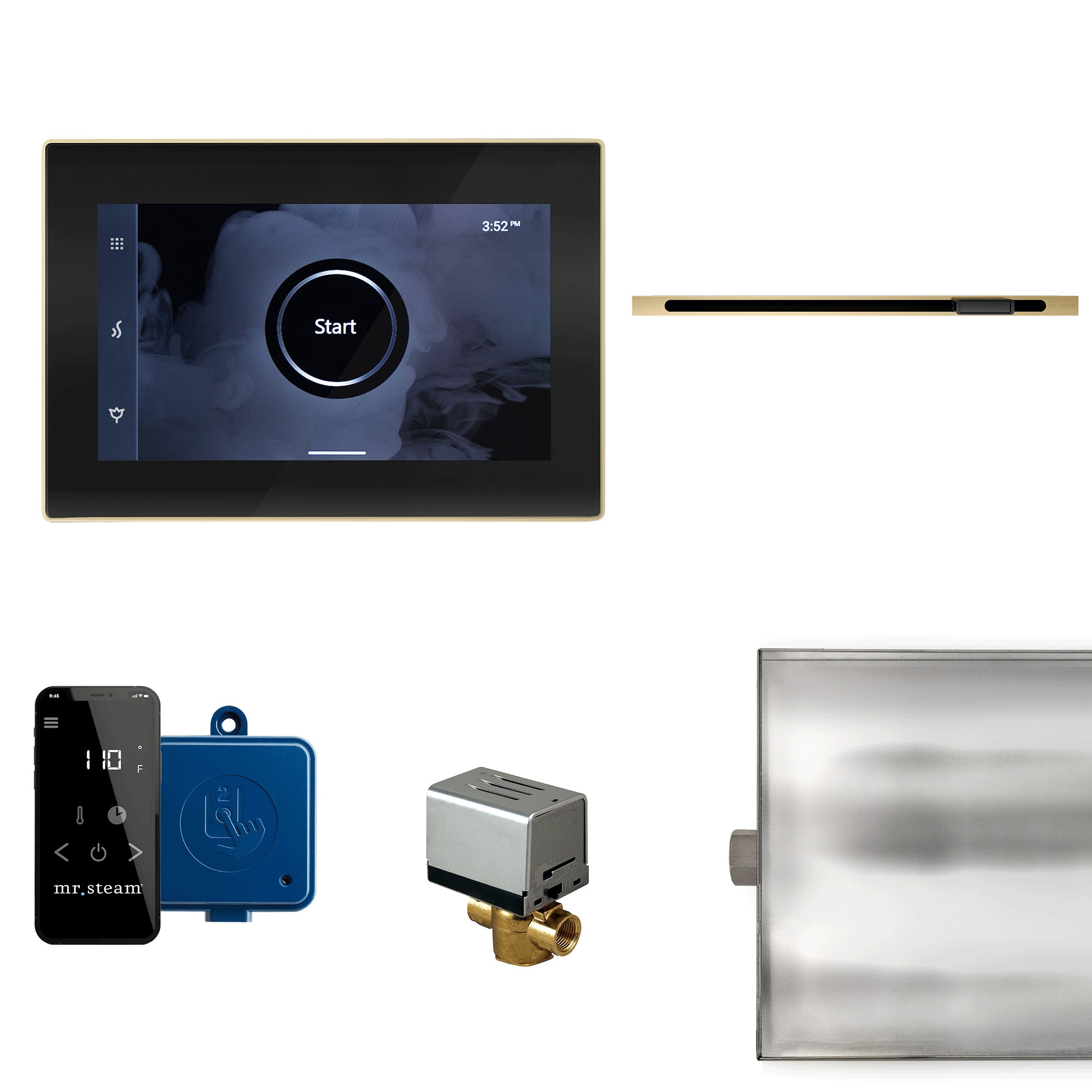 Mr. Steam XBTLRBKLSB 120-Watts Black Satin Brass Steam generator control kit