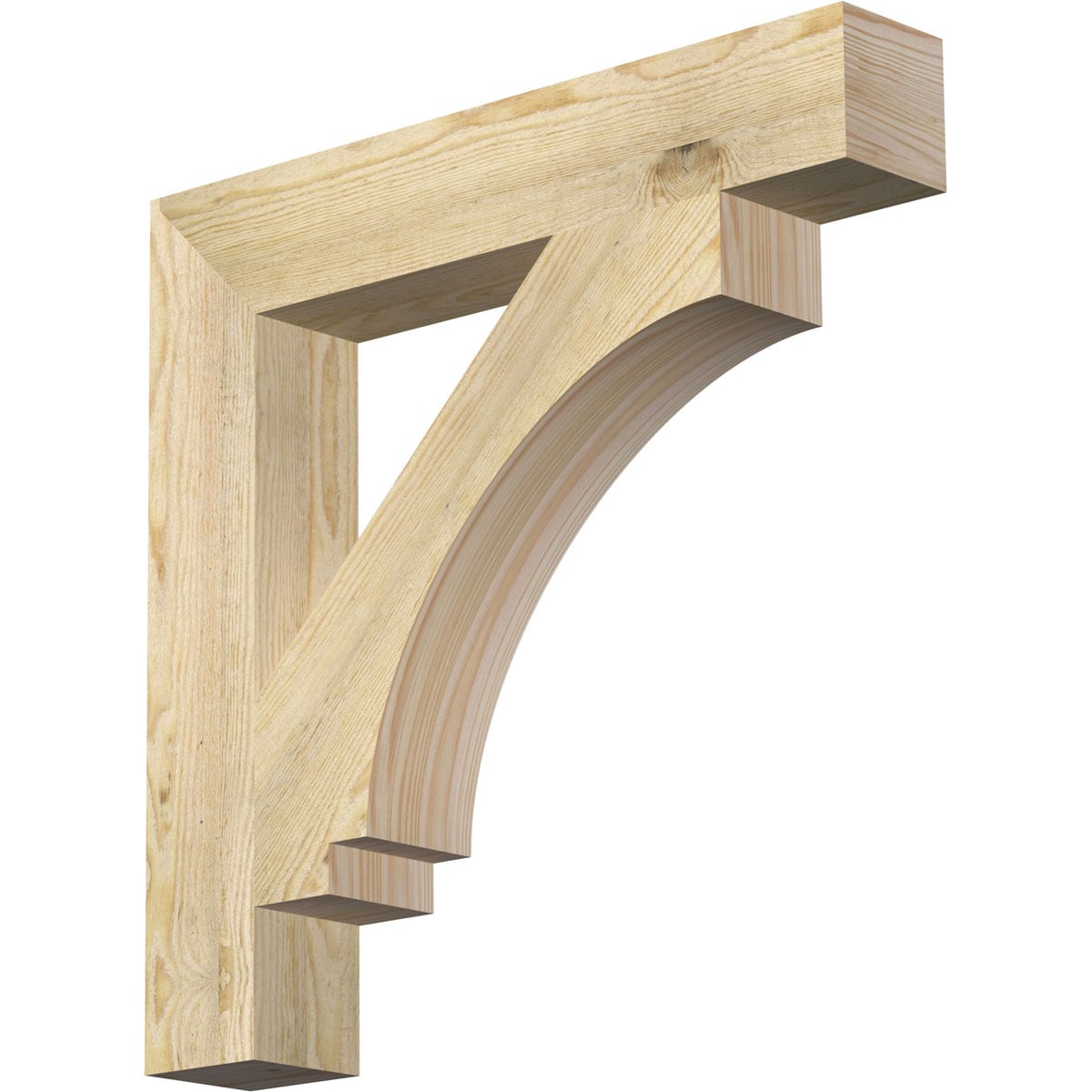 Ekena Millwork BKT04X24X24IMP05RDF Imperial Block Rough Sawn 4-in x 24-in x 24-in Douglas fir Brown Wood Standard bracket