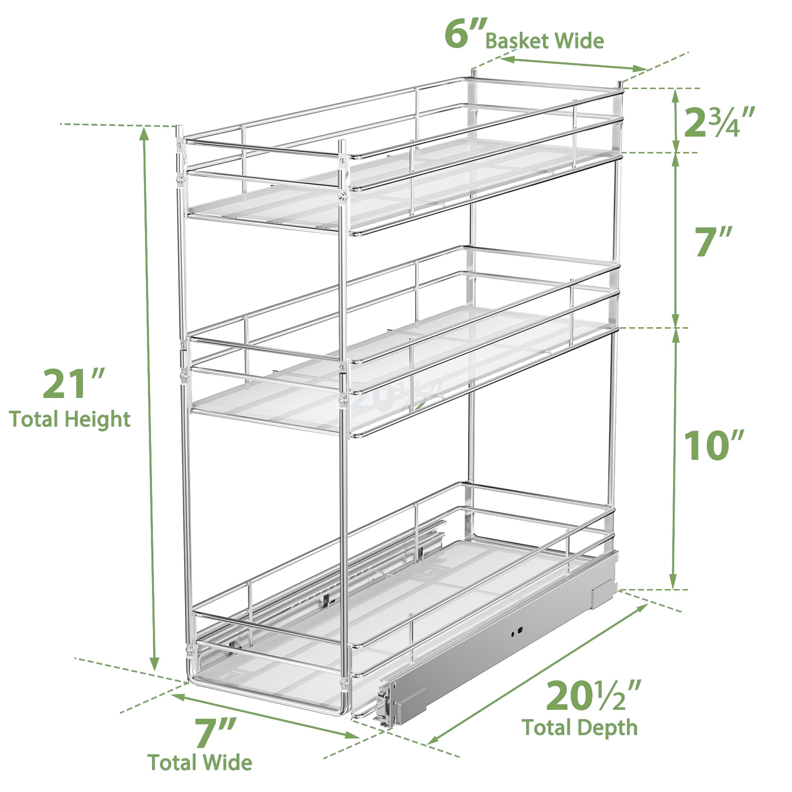 LOVMOR 3TIER-SPICESHUXIAN-7 Pull-Out-Cabinet-Baskets - View #3
