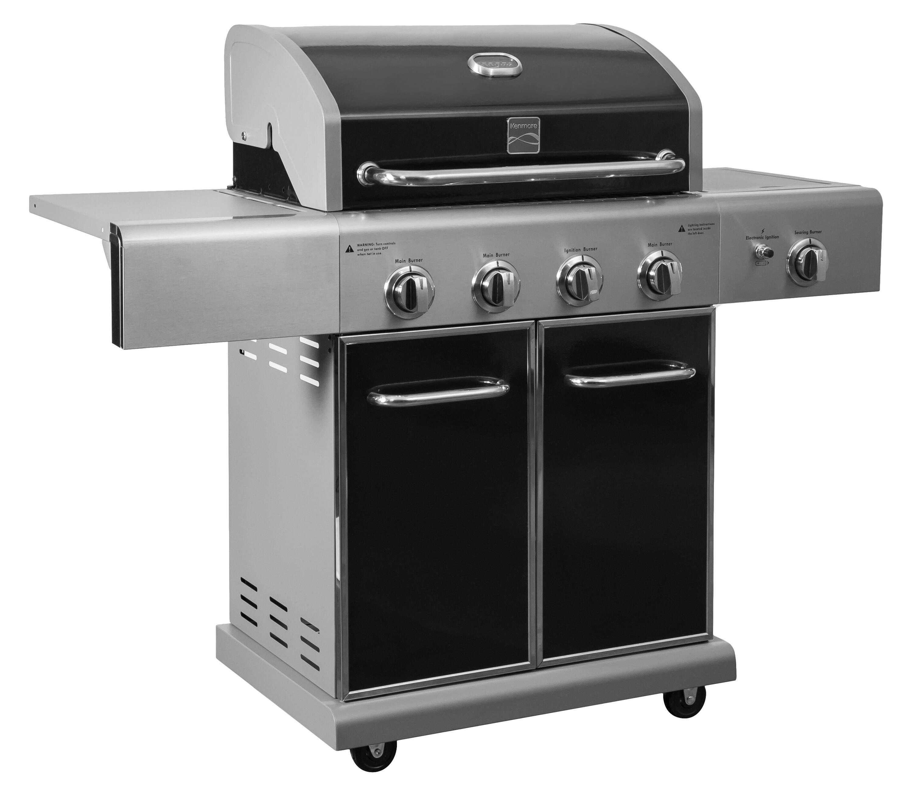 Kenmore Black/Stainless Steel 4-Burner Liquid Propane Gas Grill with 1 Side Burner PG-40409S0LB Sansujyuku sansujyuku.com