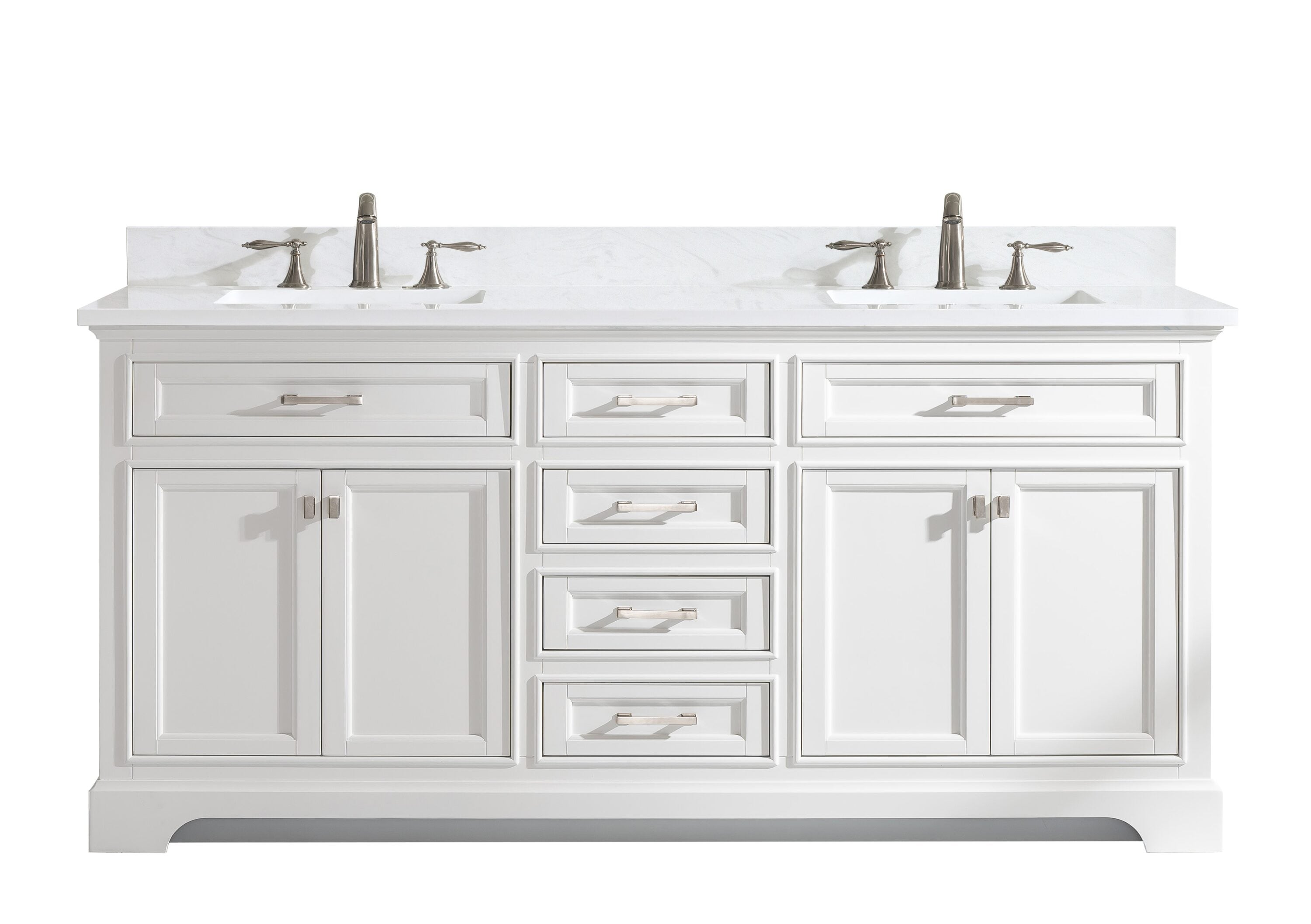 Design Element Milano 72-in White Undermount Double Sink Bathroom ...